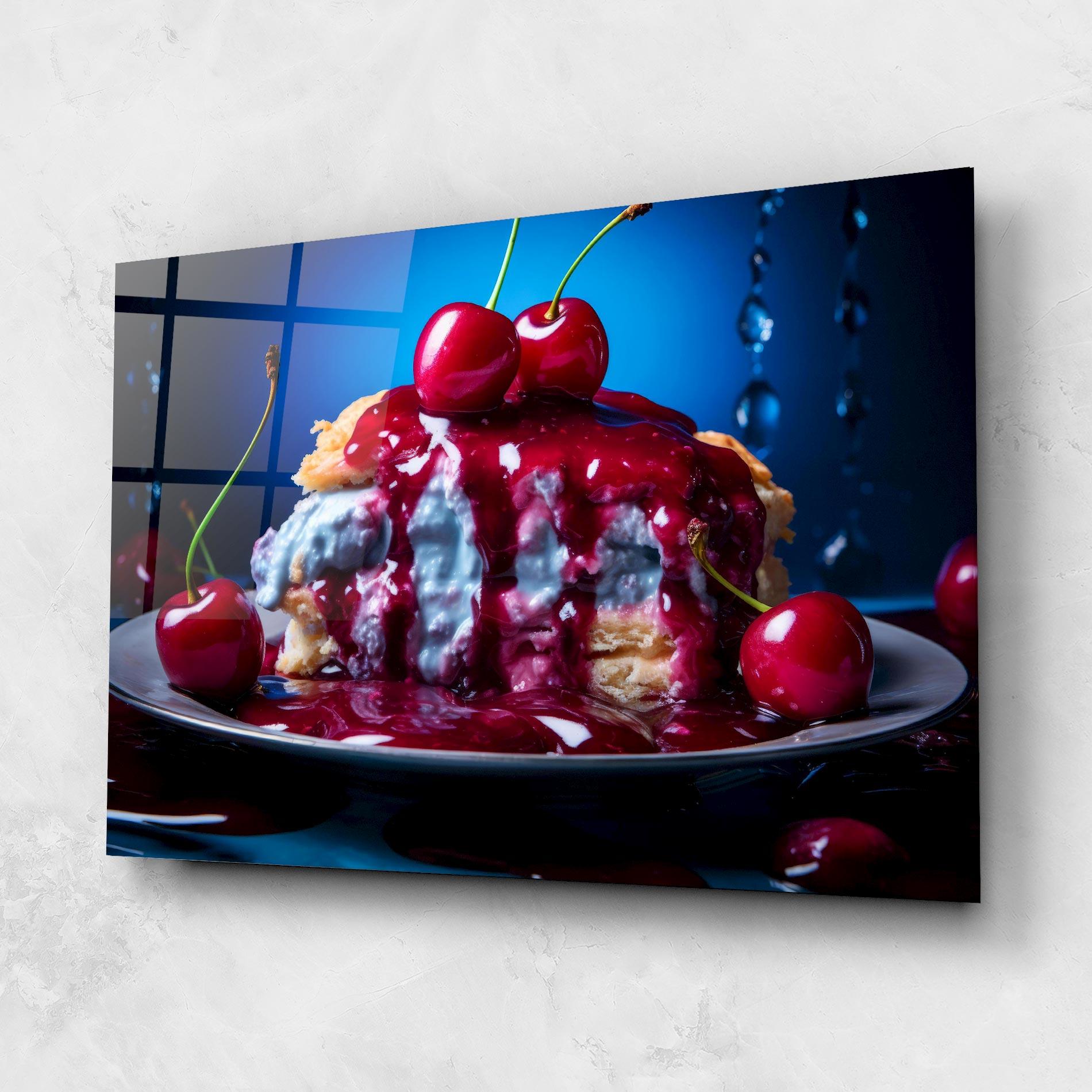 Стъклена картина Cake On Blue mockup 1