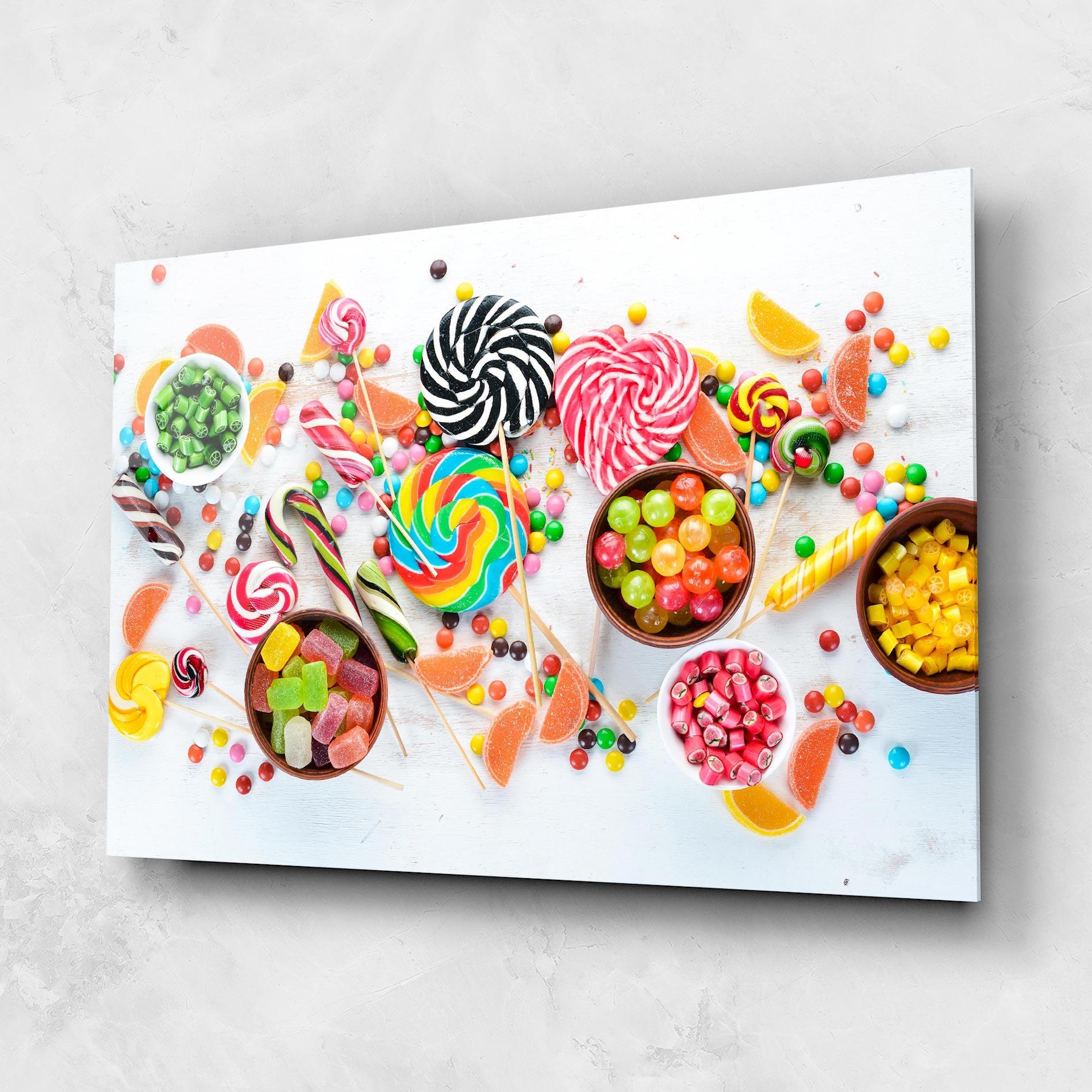 Стъклена картина Colorful Candies Jelly mockup 1