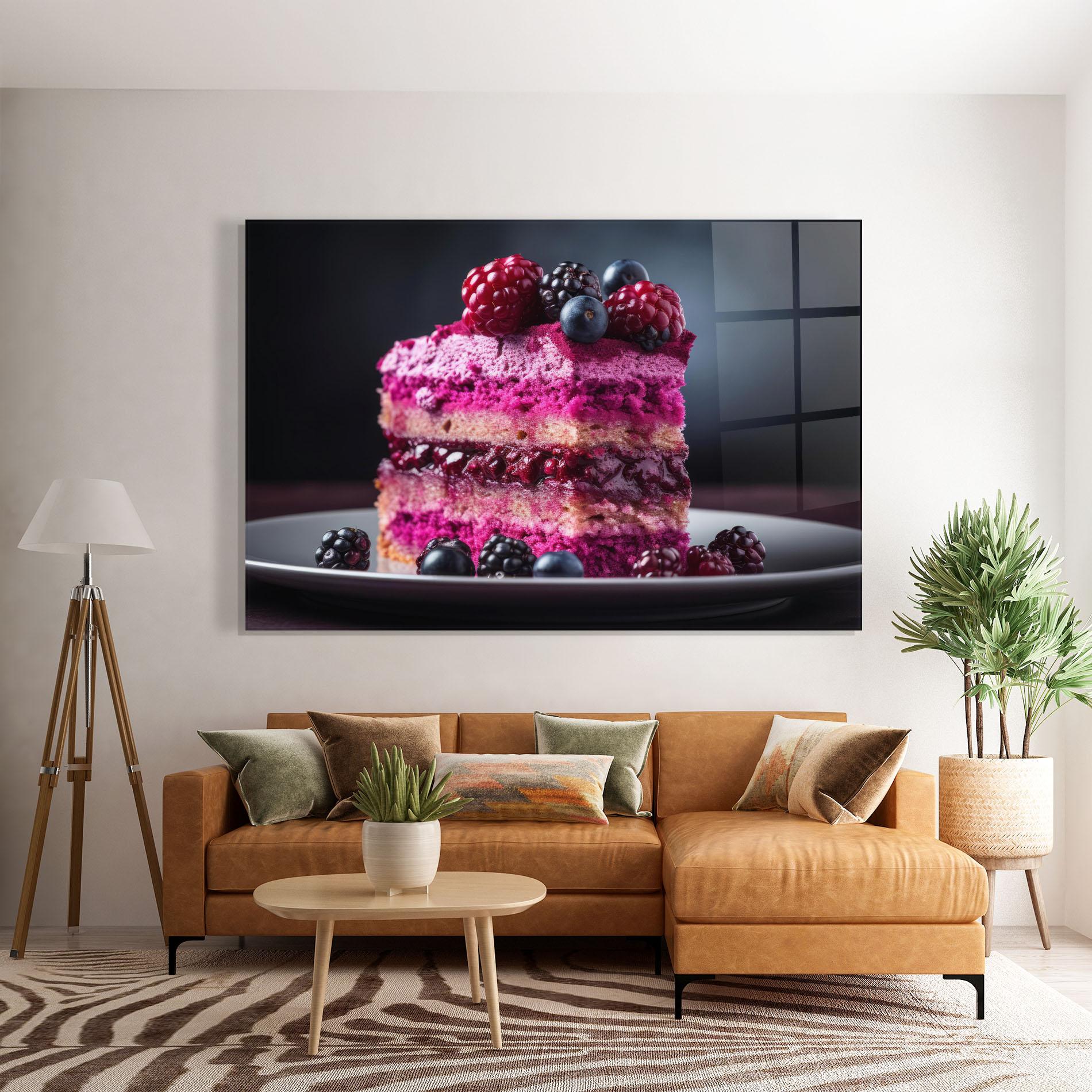 Стъклена картина Berries Cake mockup 7