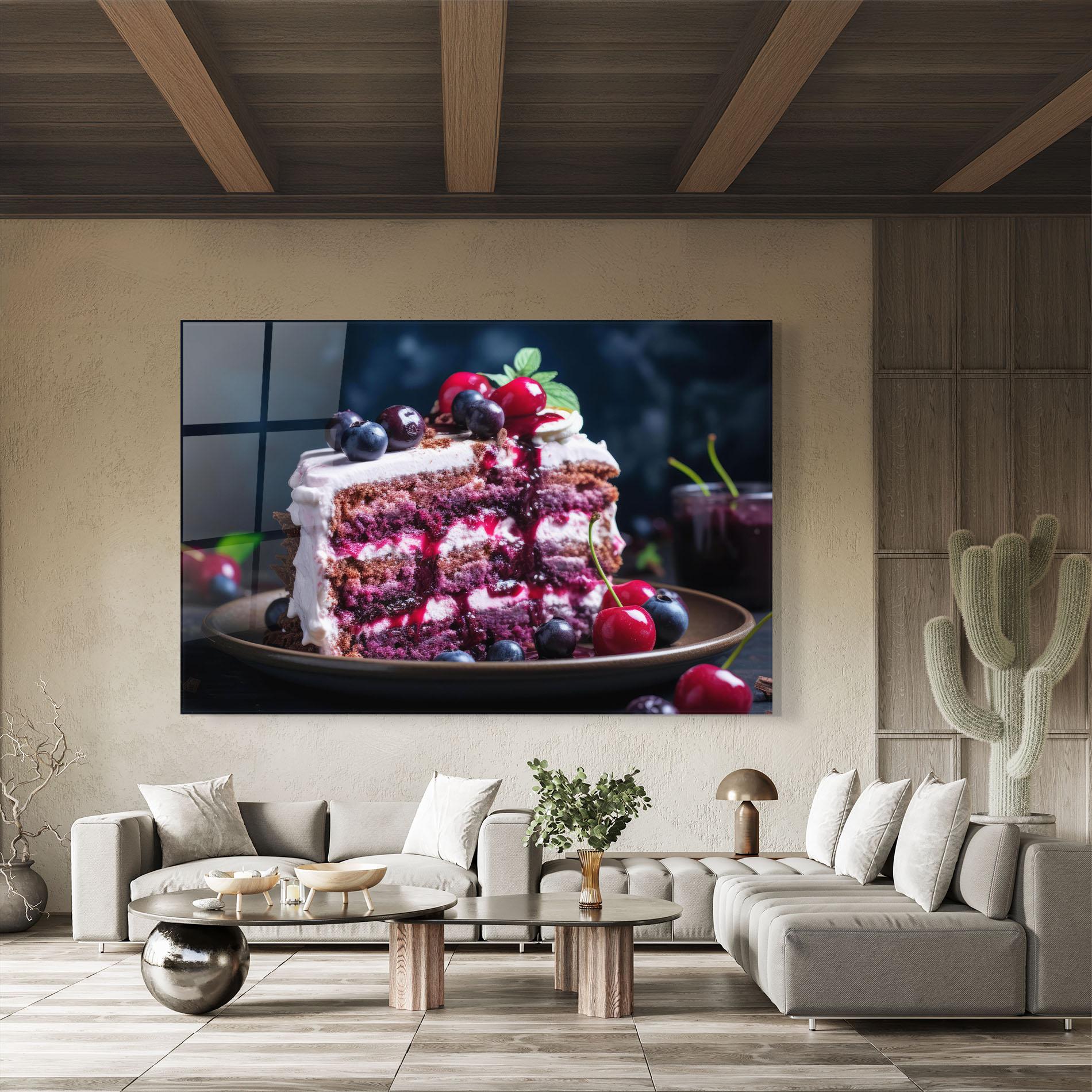 Стъклена картина Cherries Cream mockup 8