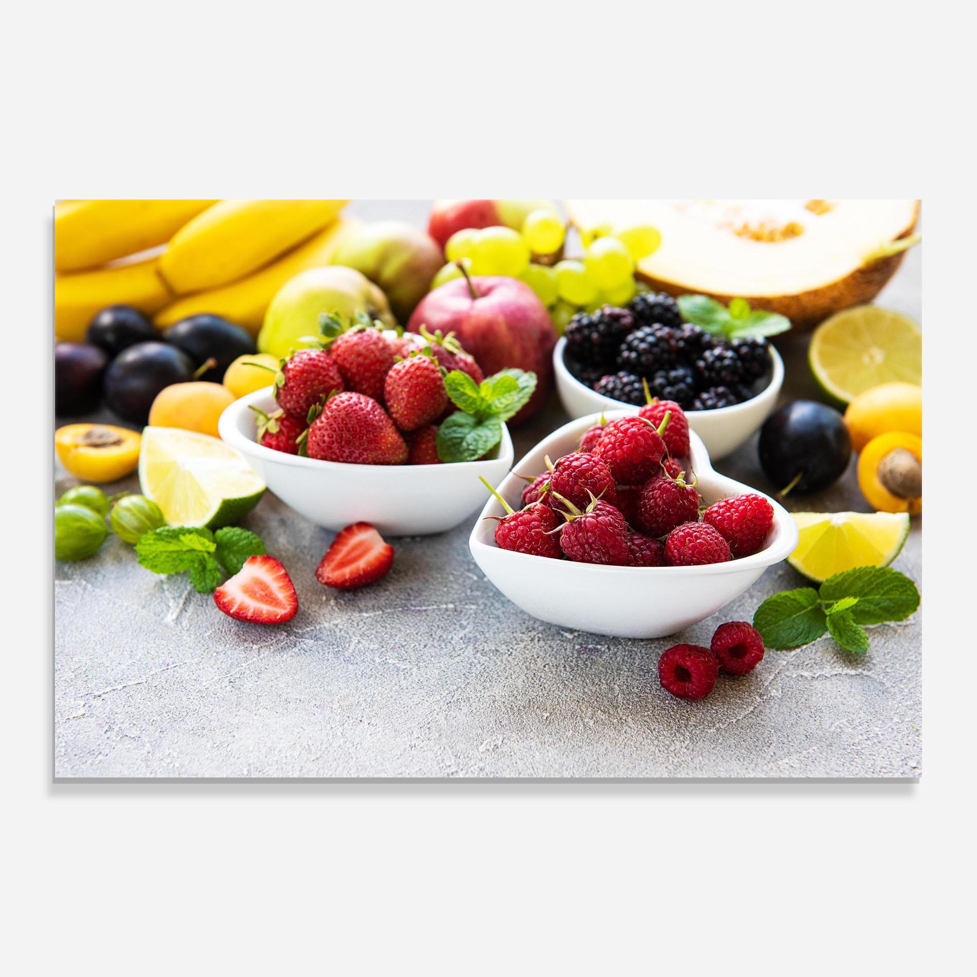 Стъклена картина Heart Fresh Fruits mockup 0