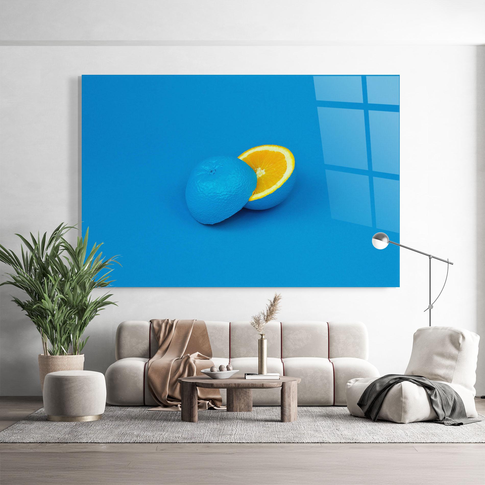 Стъклена картина Blue Orange mockup 9