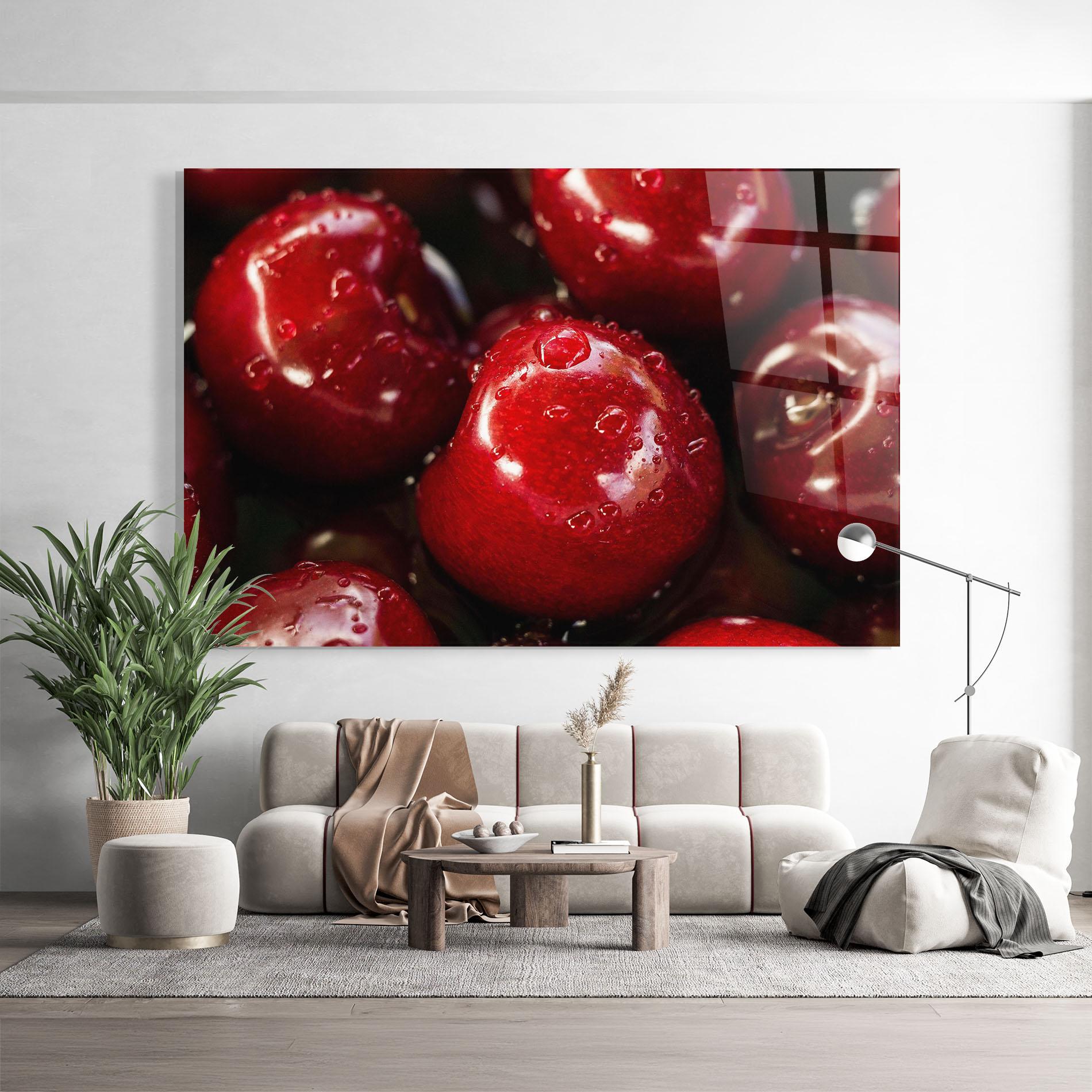 Стъклена картина Cherries mockup 9