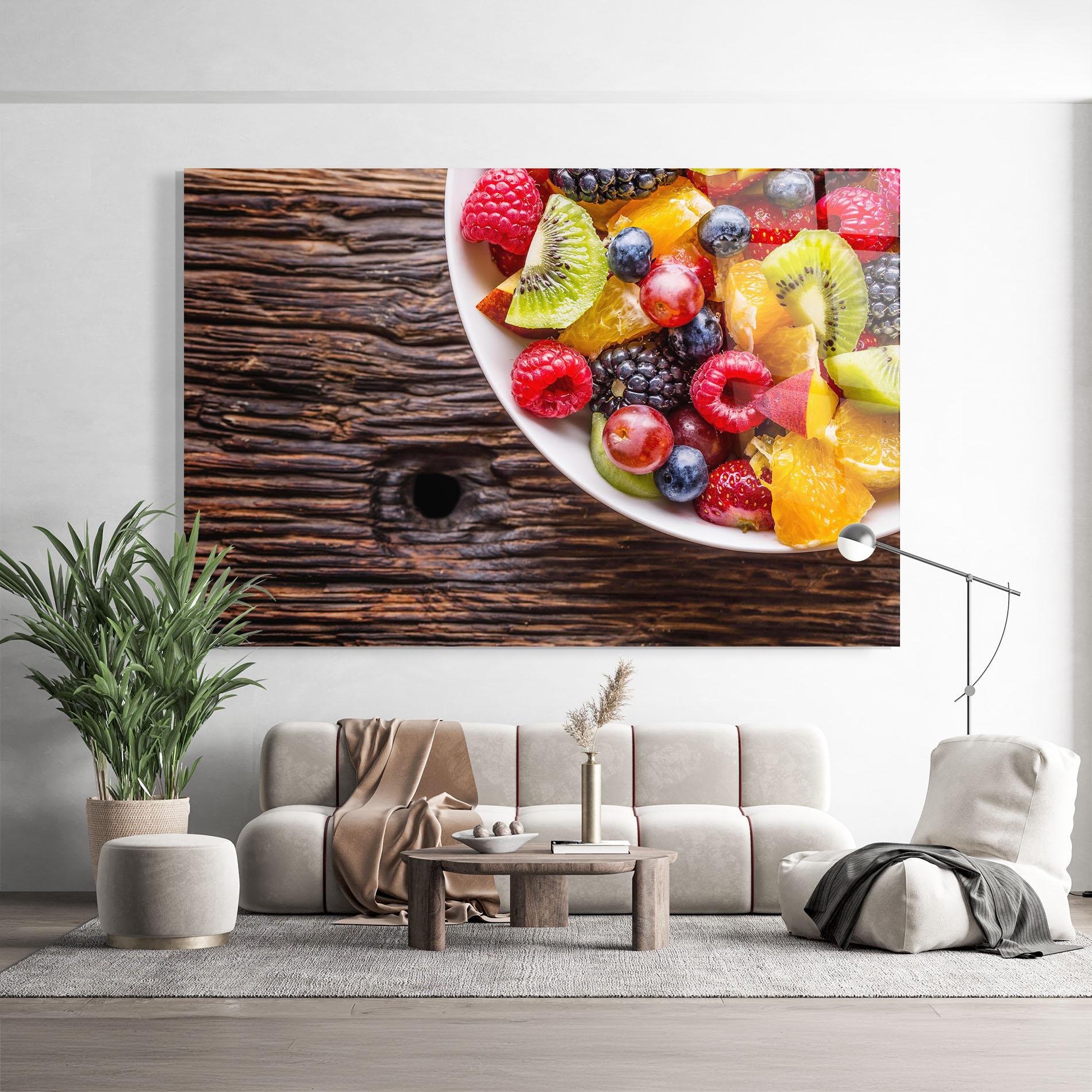 Стъклена картина Fresh Fruit Salad mockup 9