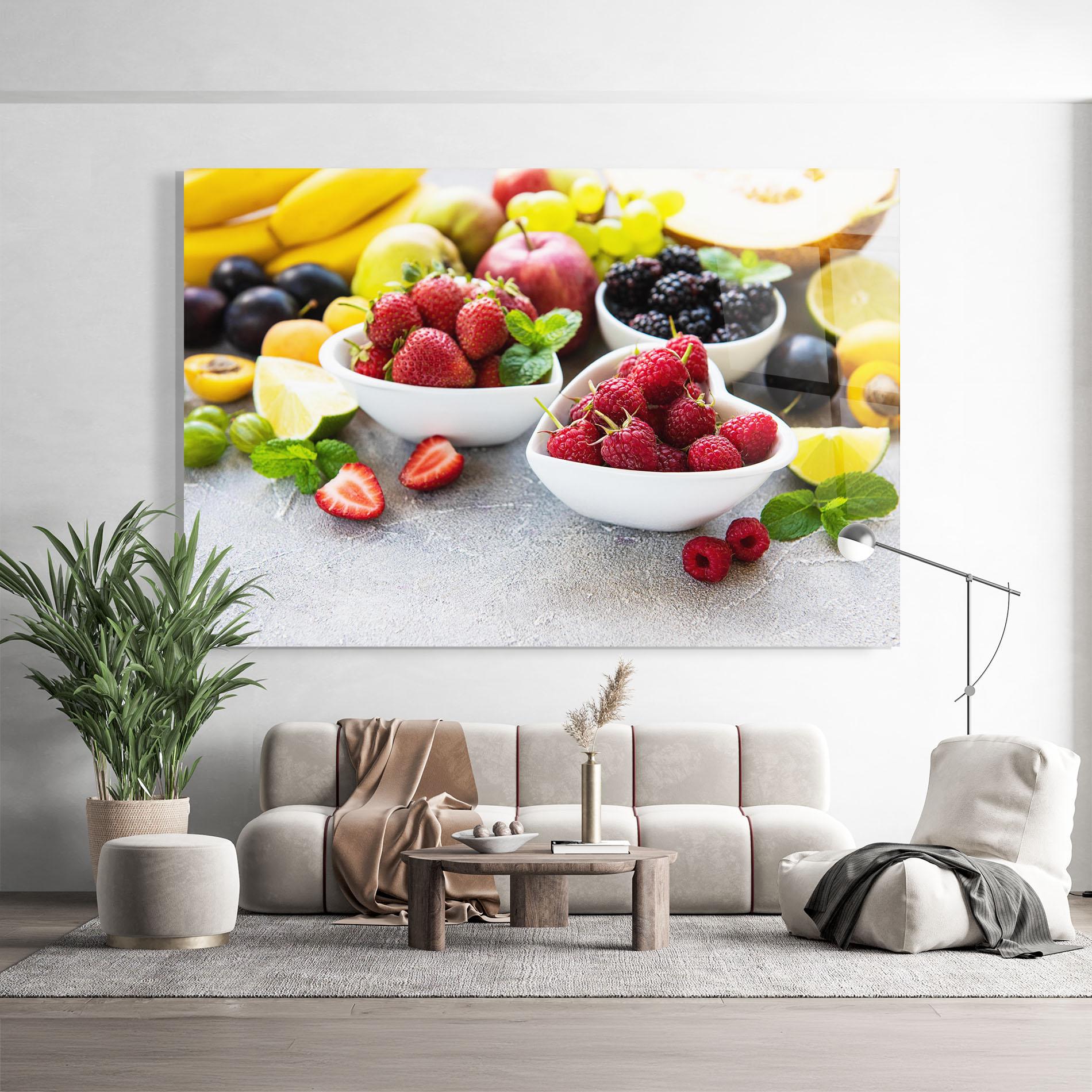 Стъклена картина Heart Fresh Fruits mockup 9