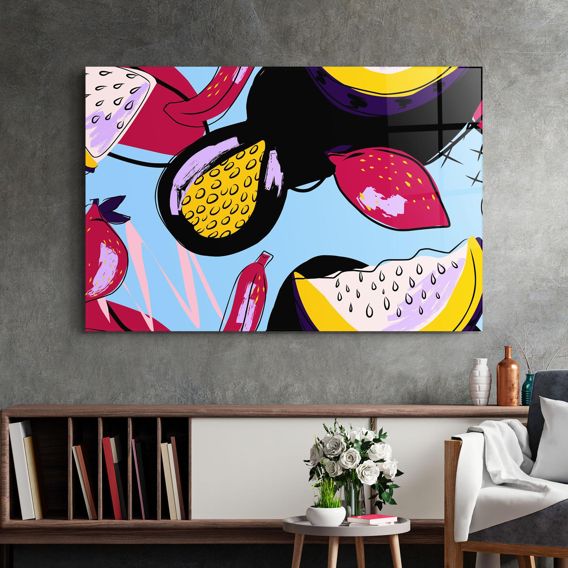 Стъклена картина Colorful Fruits mockup 2