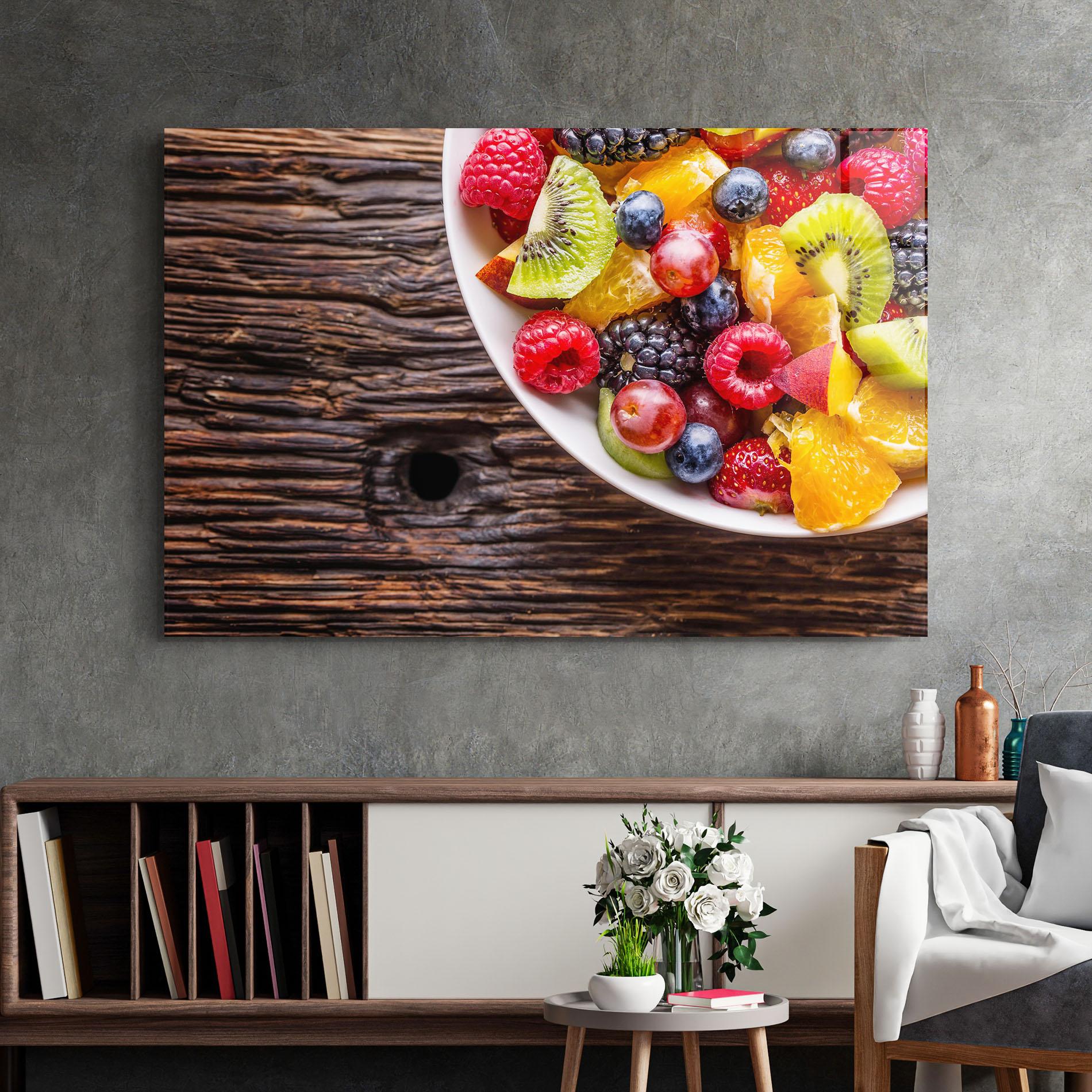 Стъклена картина Fresh Fruit Salad mockup 2