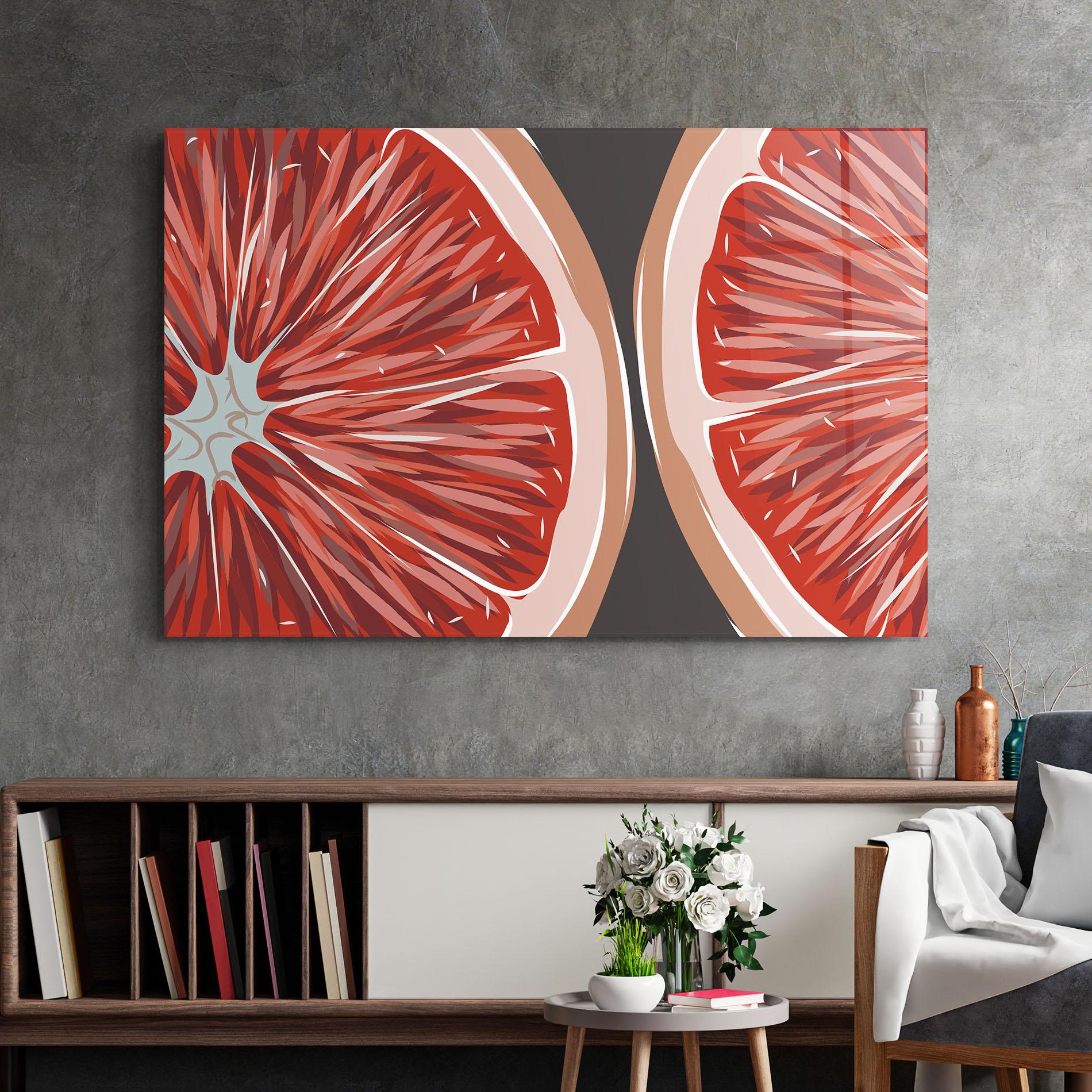 Стъклена картина Grapefruit Close Up mockup 2