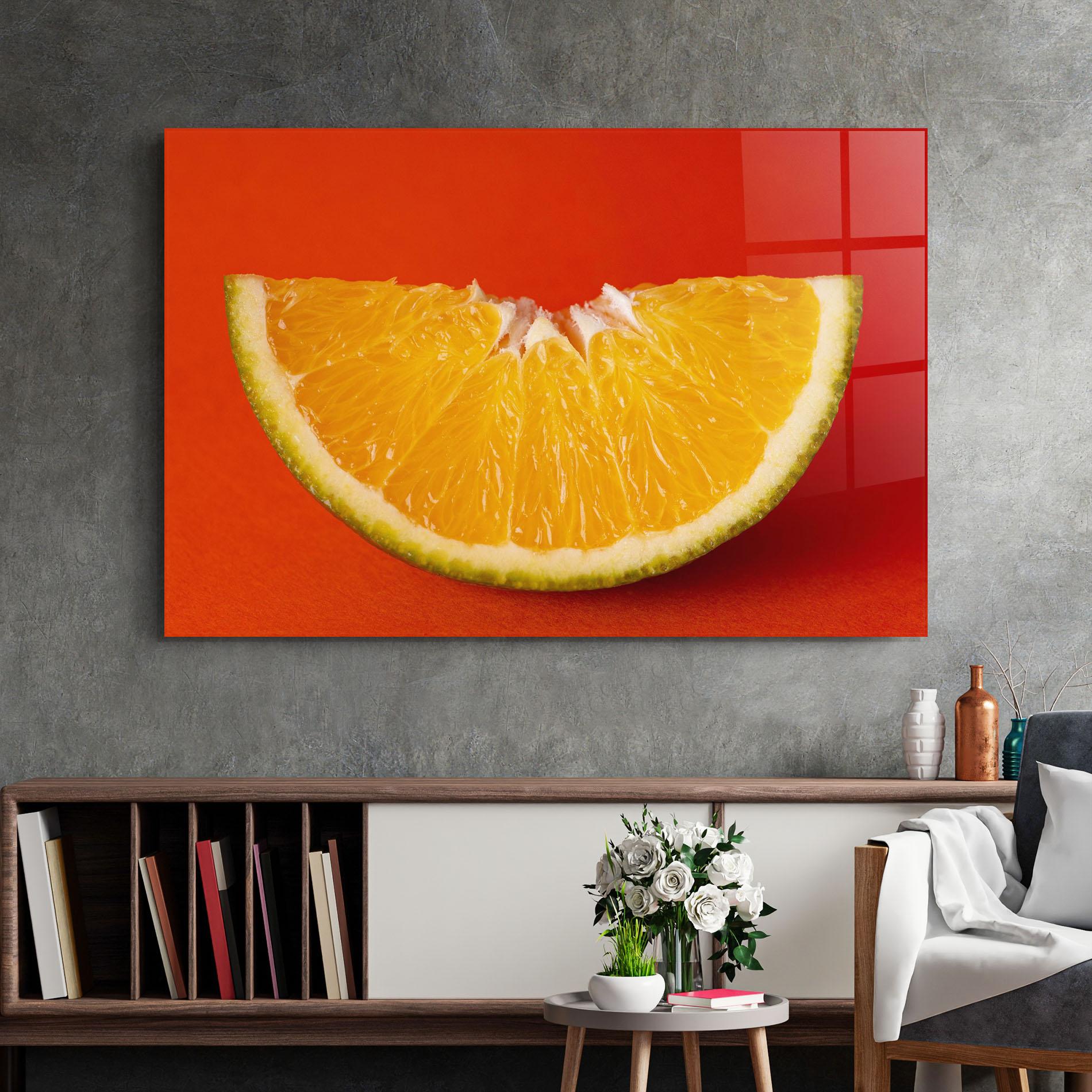 Стъклена картина Green Orange mockup 2