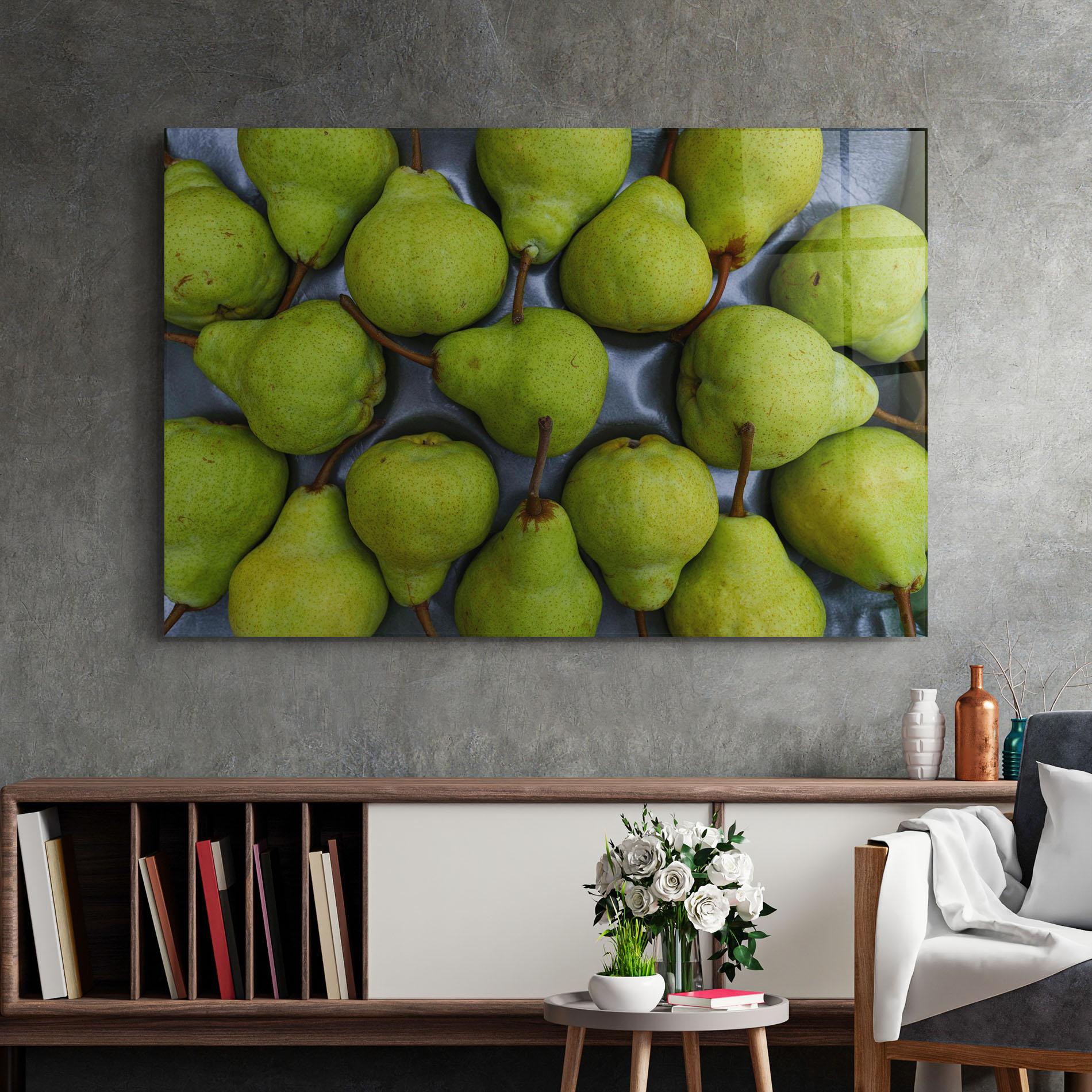 Стъклена картина Green Pear mockup 2