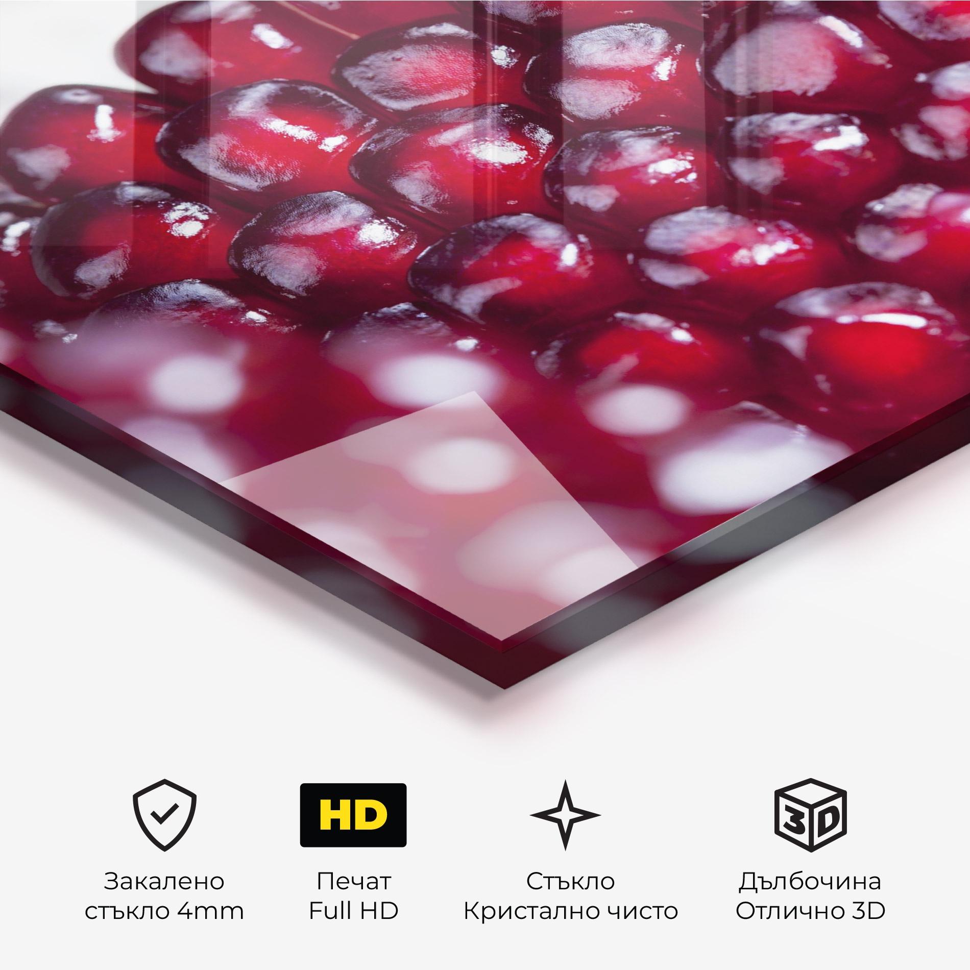 Стъклена картина Close Up Pomegranate mockup 3