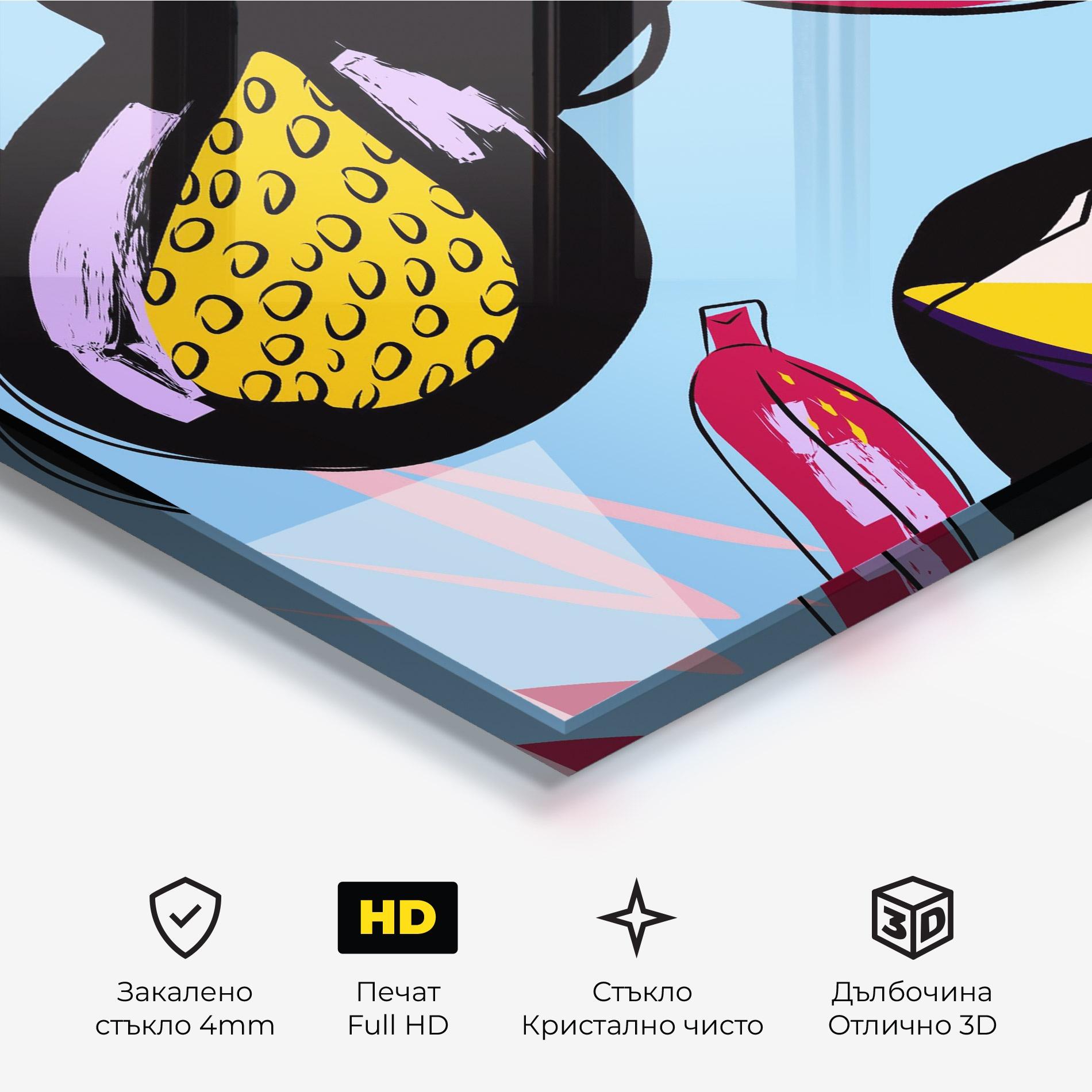 Стъклена картина Colorful Fruits mockup 3