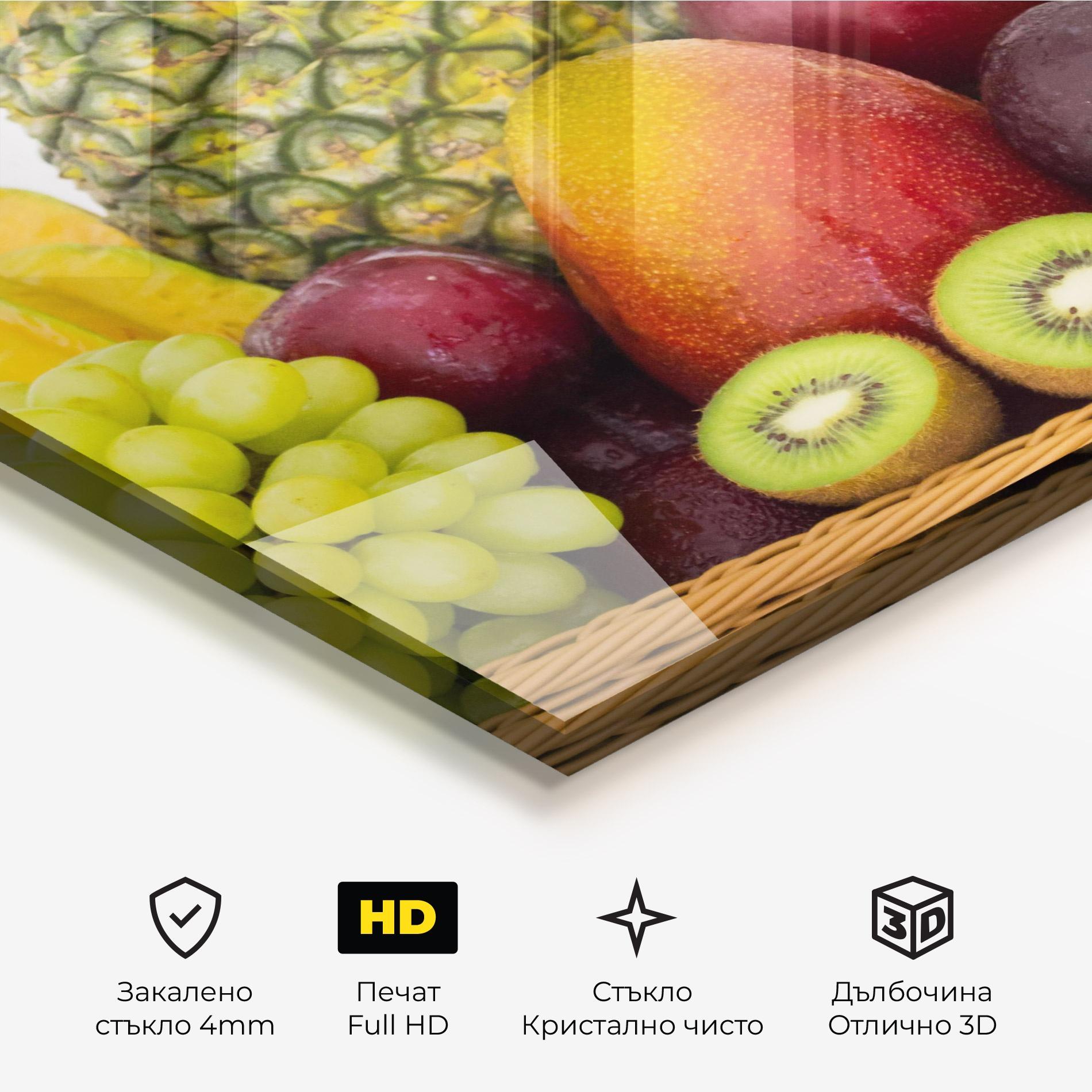 Стъклена картина Fruit Basket mockup 3