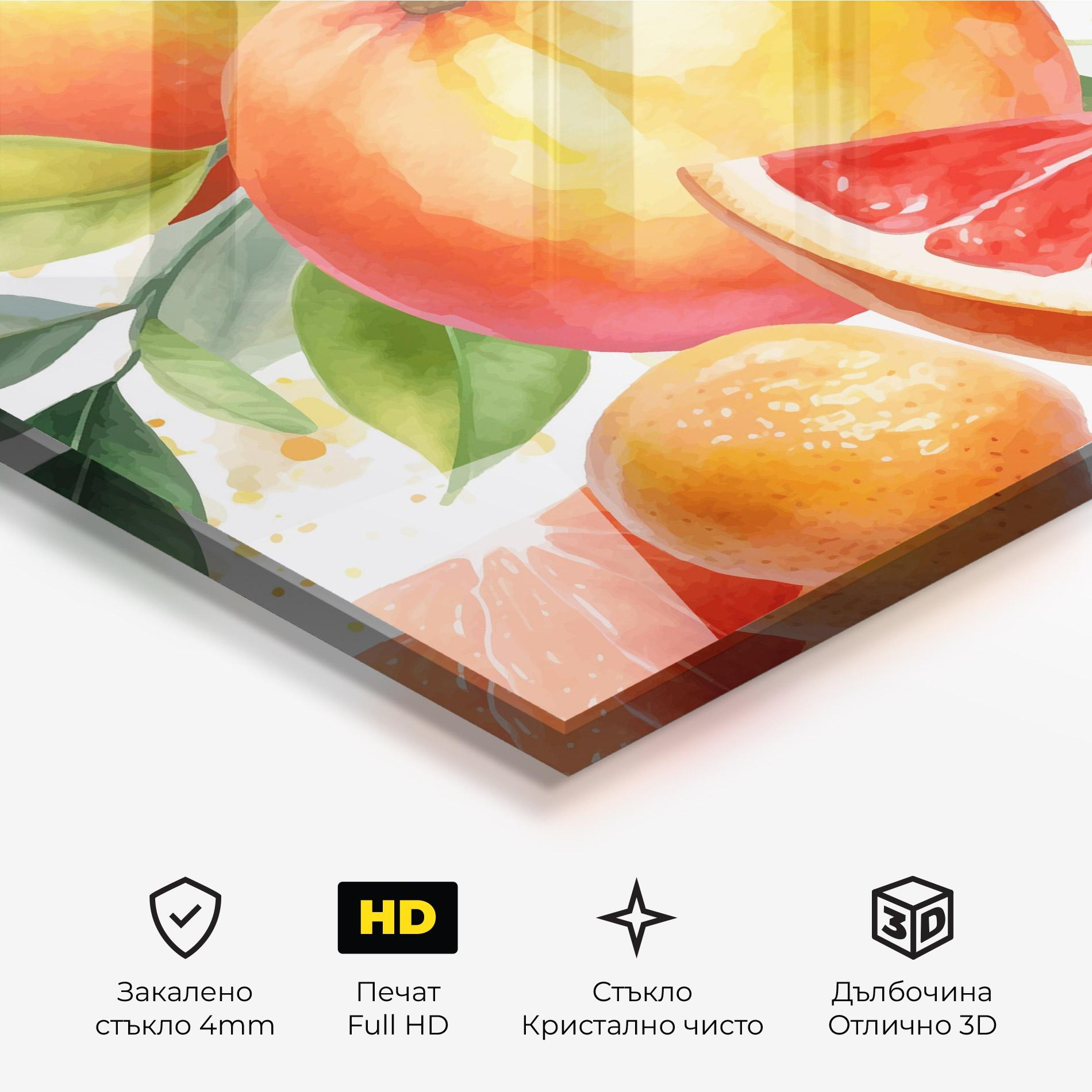 Стъклена картина Grapefruit Art mockup 3