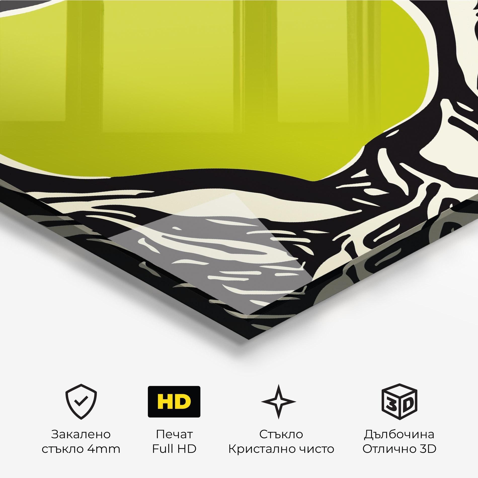 Стъклена картина Green Apple mockup 3