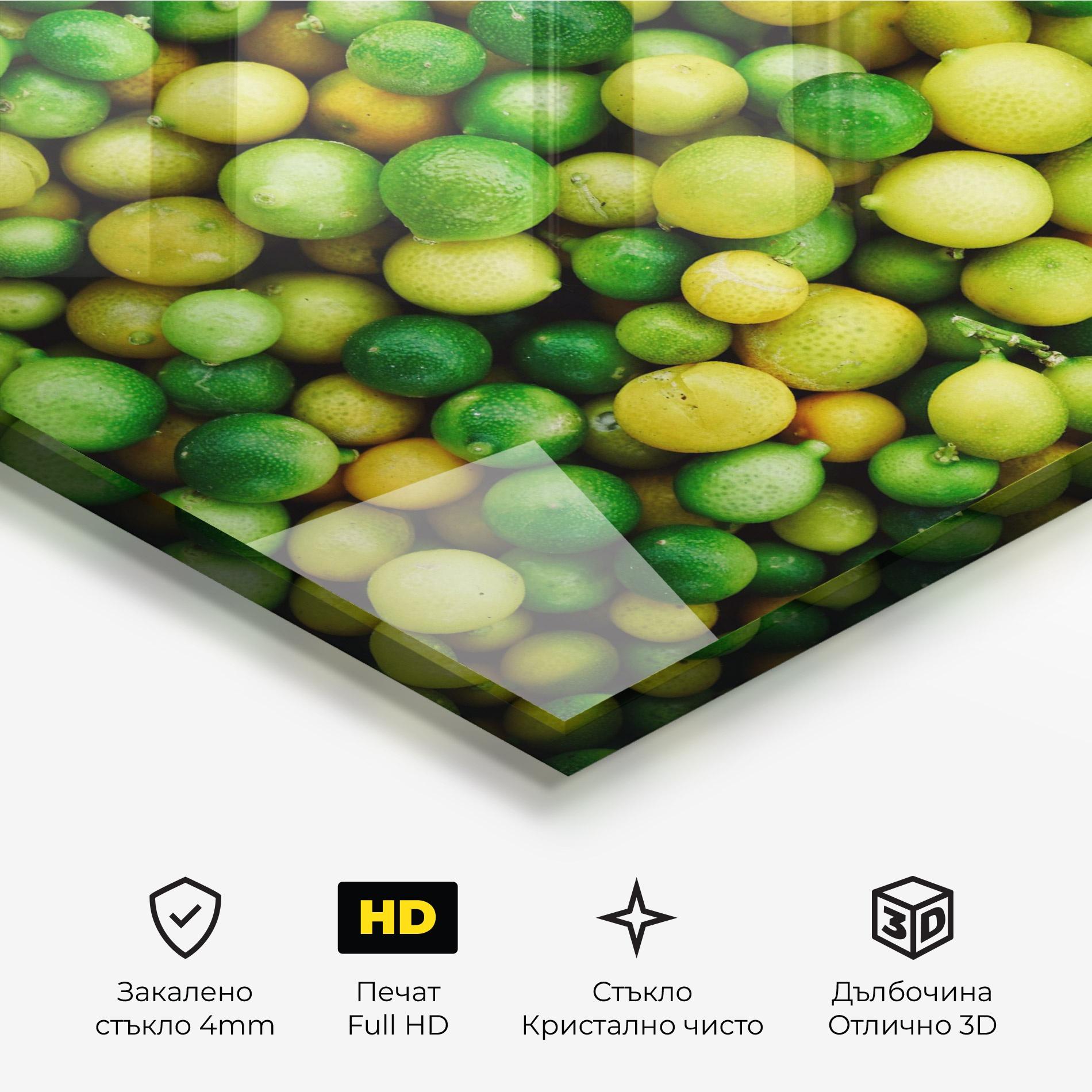 Стъклена картина Green Lime mockup 3