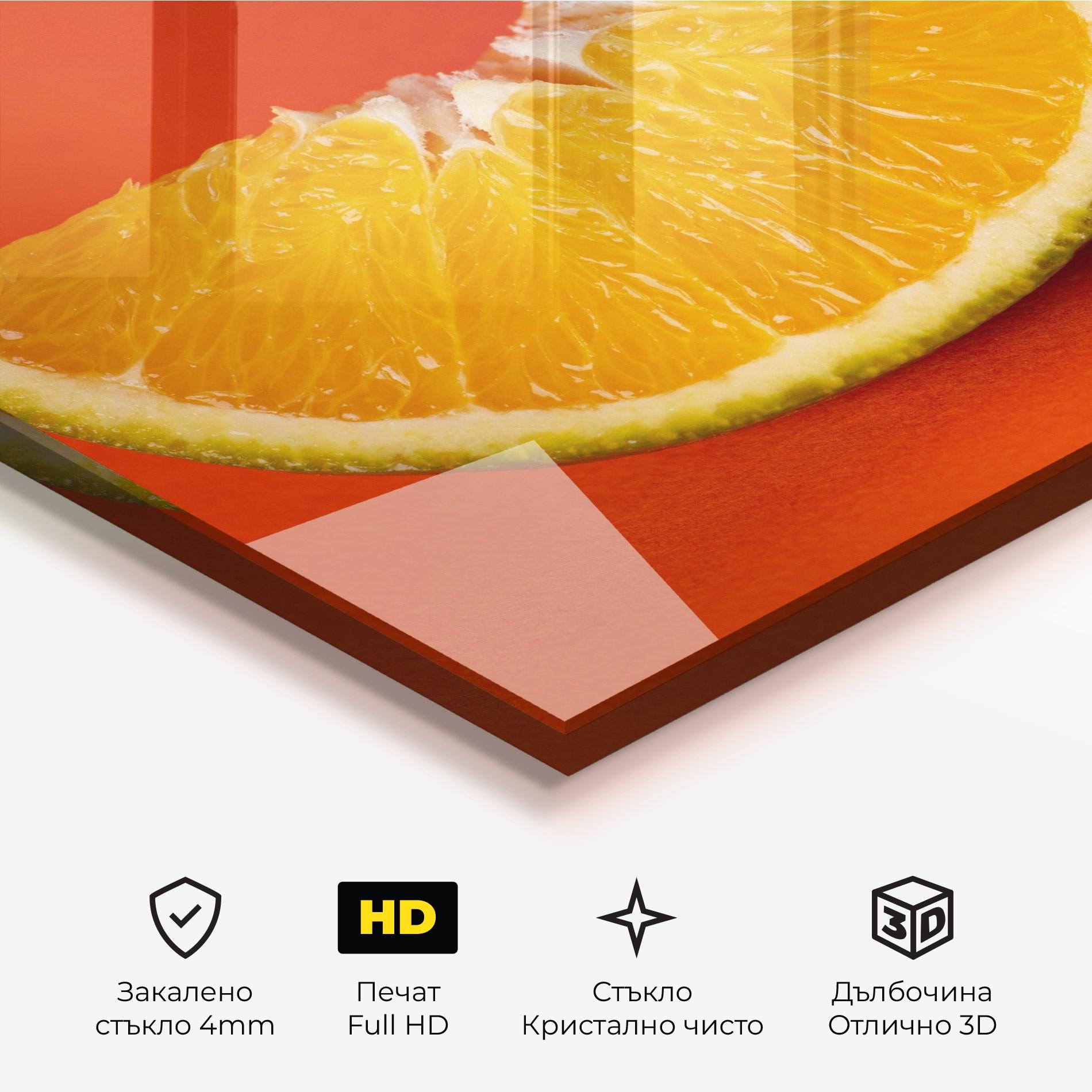 Стъклена картина Green Orange mockup 3