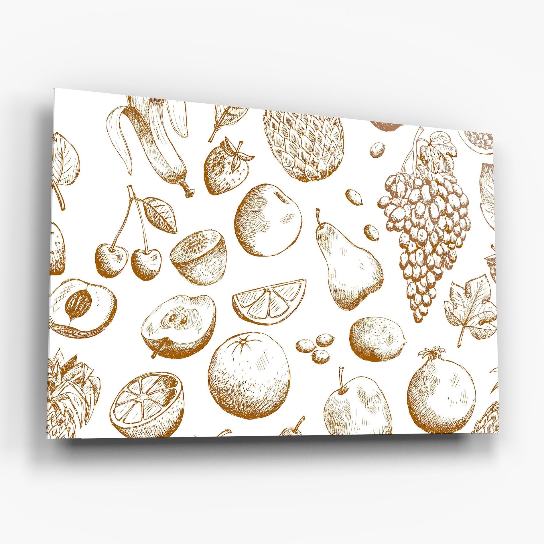 Стъклена картина Floating Fruits mockup 6