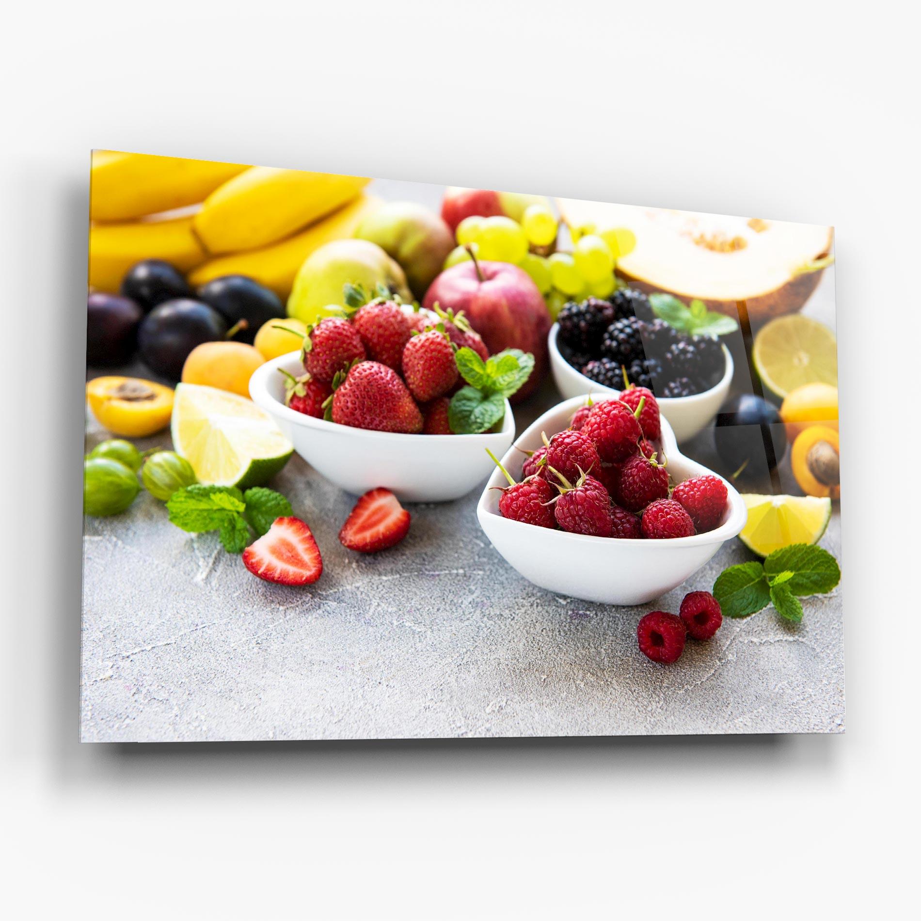 Стъклена картина Heart Fresh Fruits mockup 6