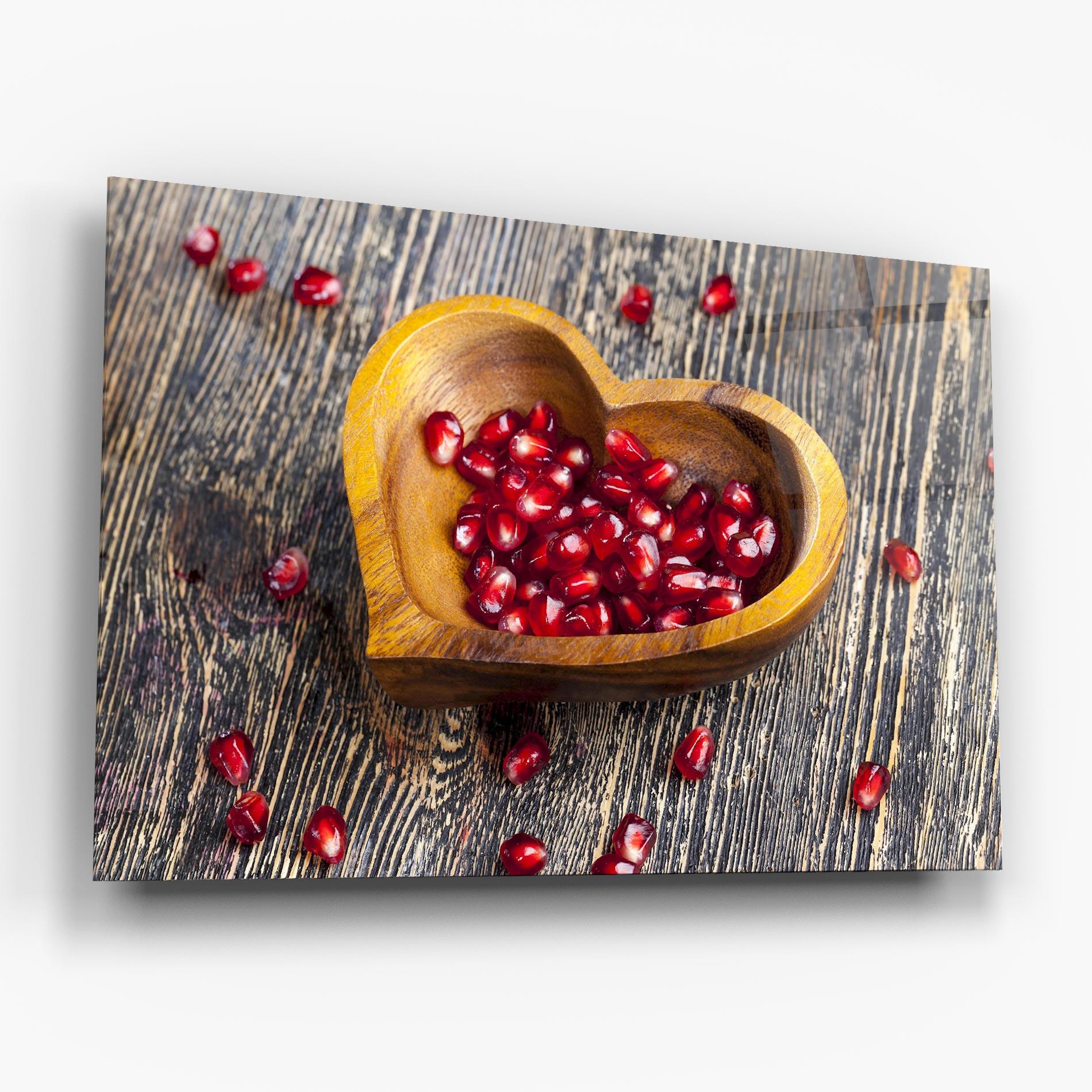 Стъклена картина Heart Pomegranate Seeds mockup 6