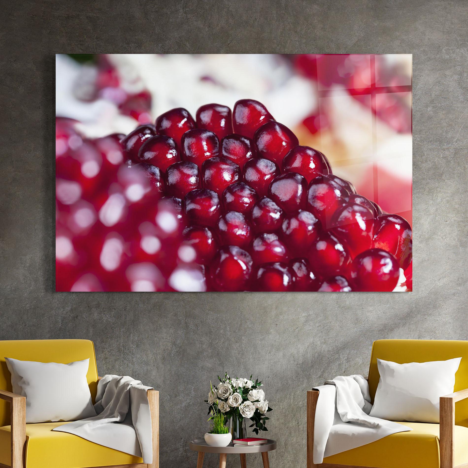 Стъклена картина Close Up Pomegranate mockup 4