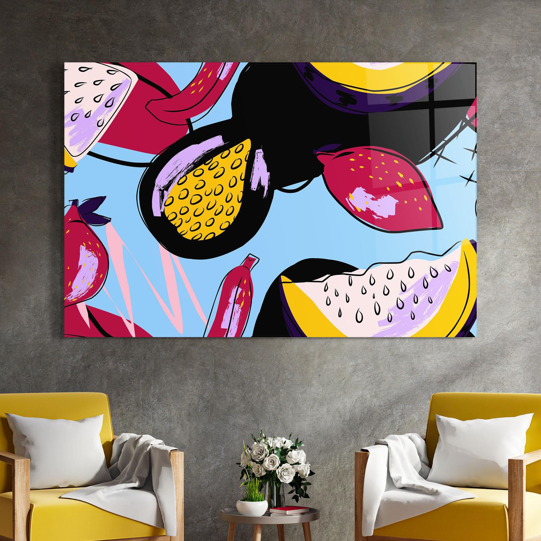 Стъклена картина Colorful Fruits mockup 4