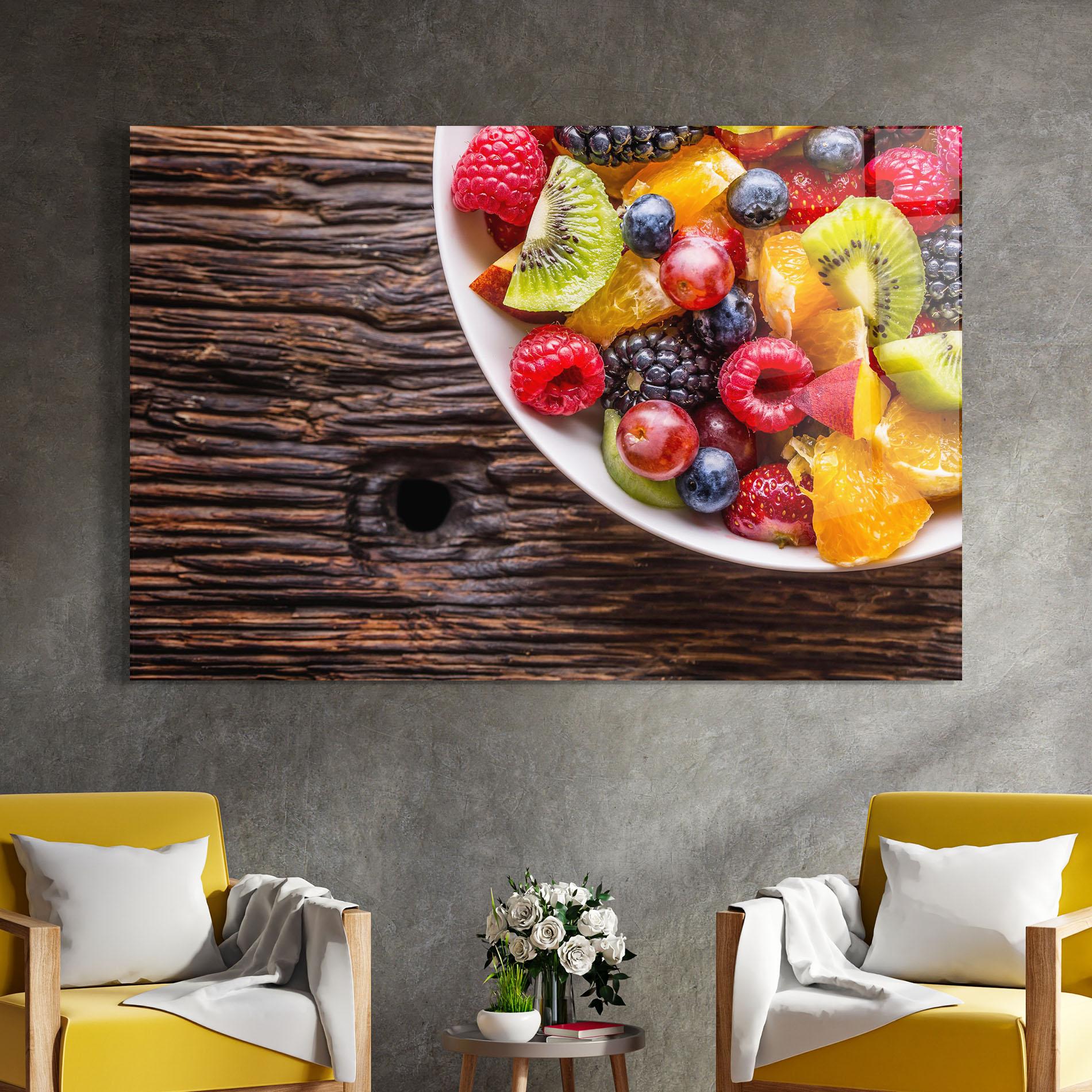 Стъклена картина Fresh Fruit Salad mockup 4