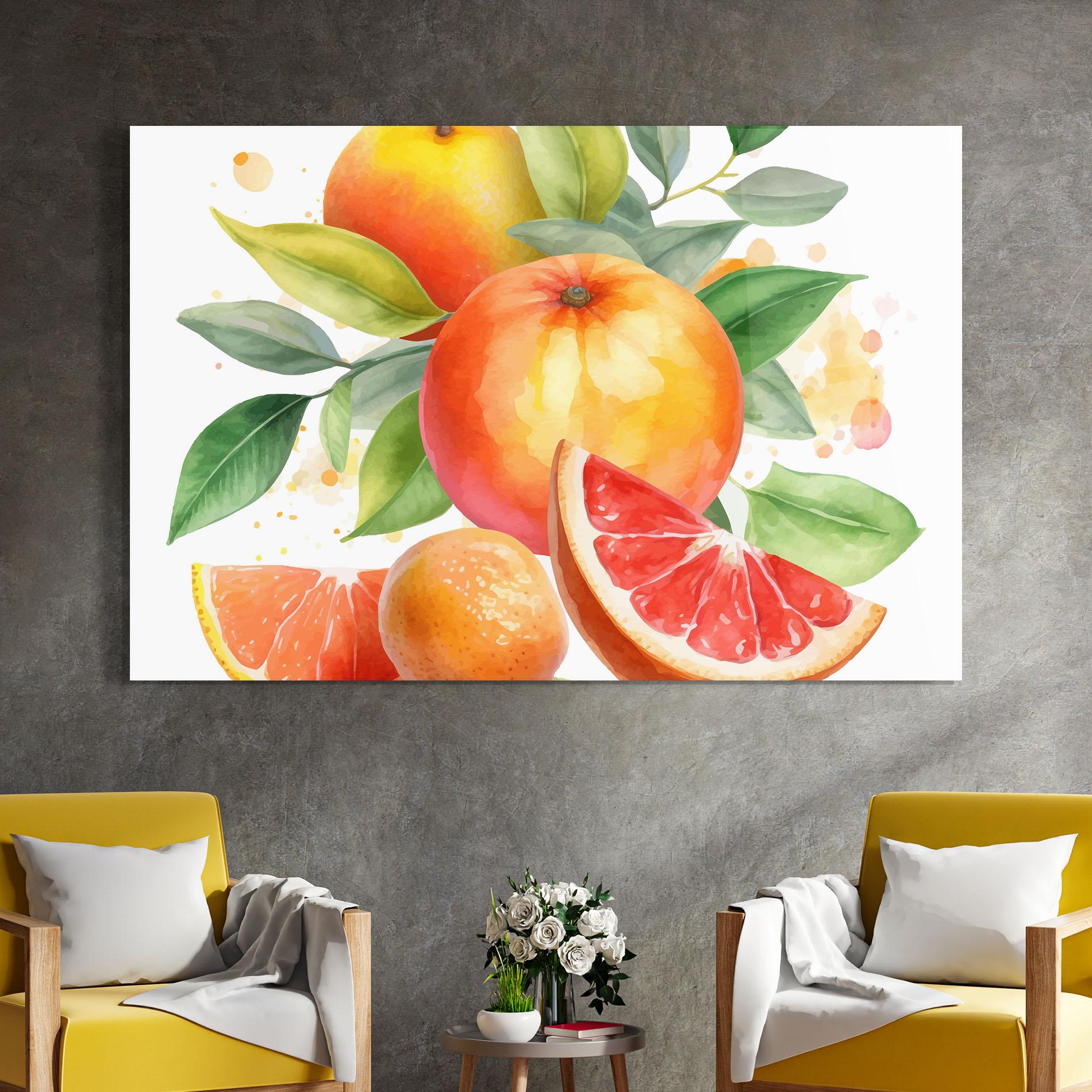 Стъклена картина Grapefruit Art mockup 4