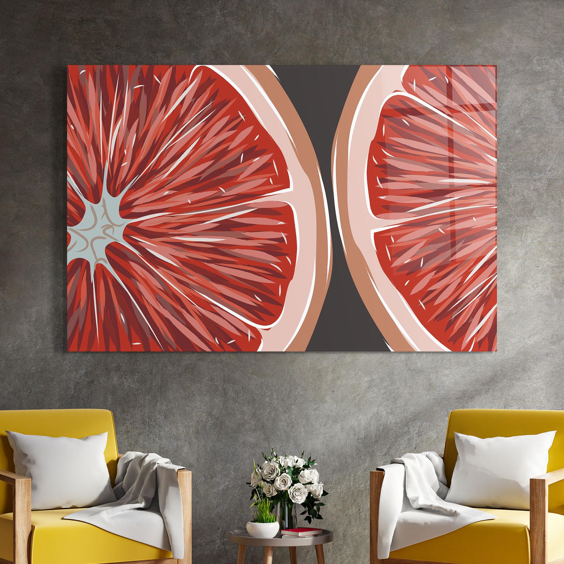 Стъклена картина Grapefruit Close Up mockup 4
