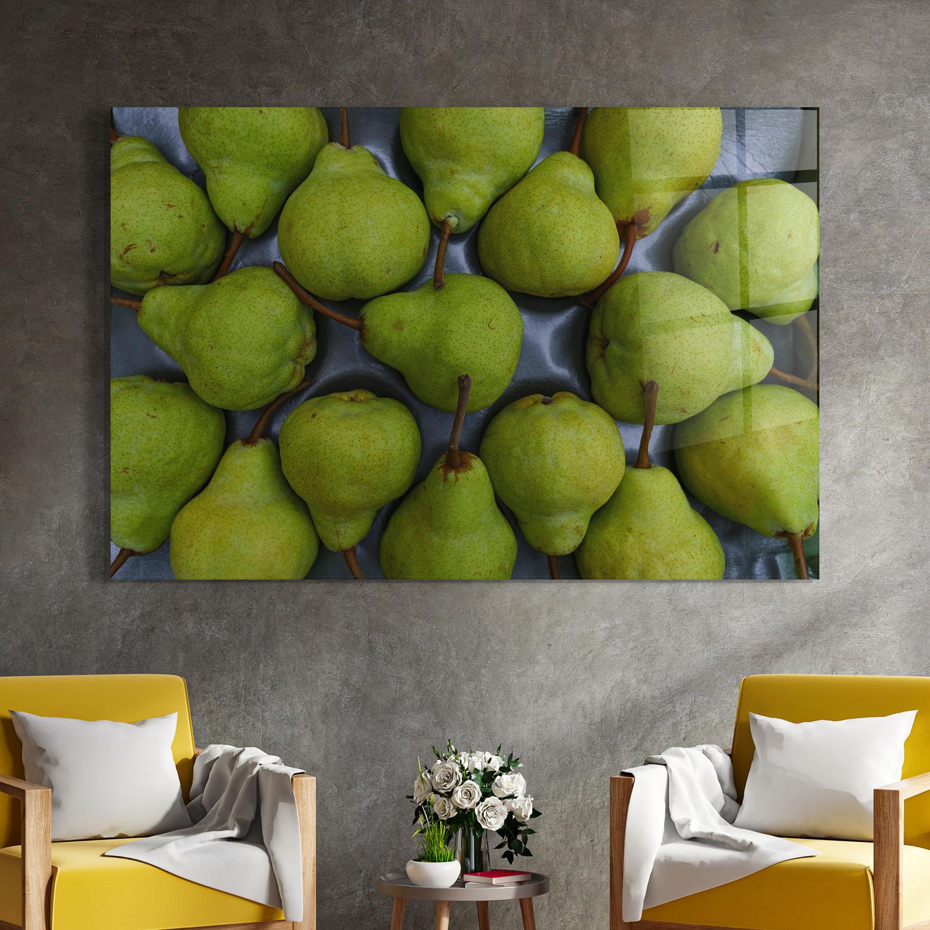 Стъклена картина Green Pear mockup 4