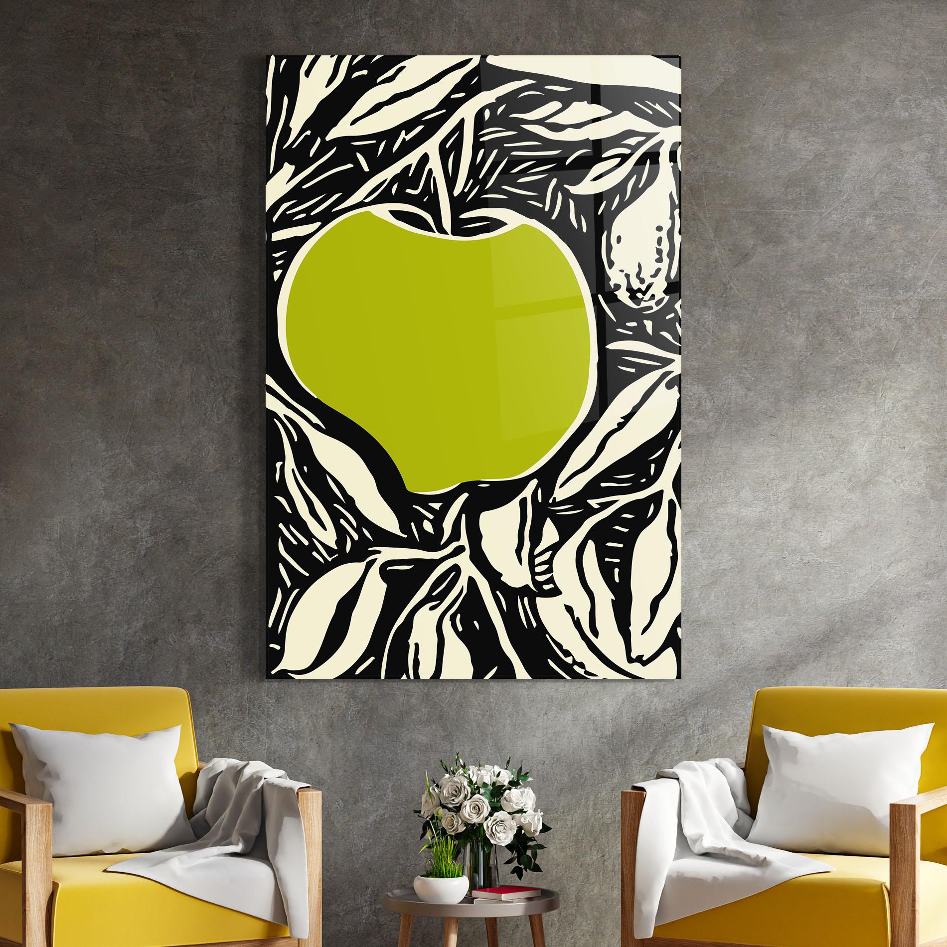 Стъклена картина Green Apple mockup 4