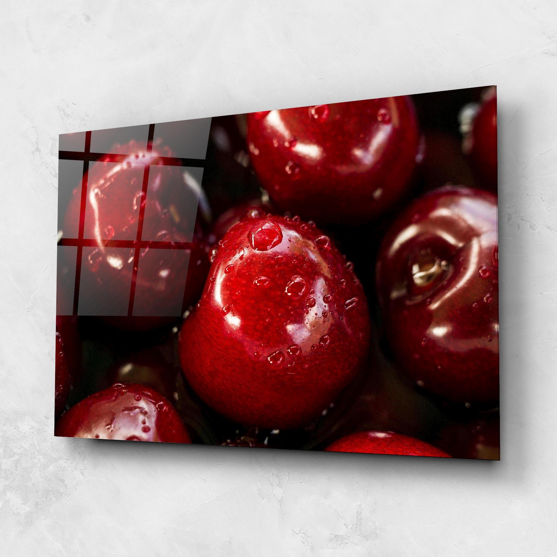 Стъклена картина Cherries mockup 1