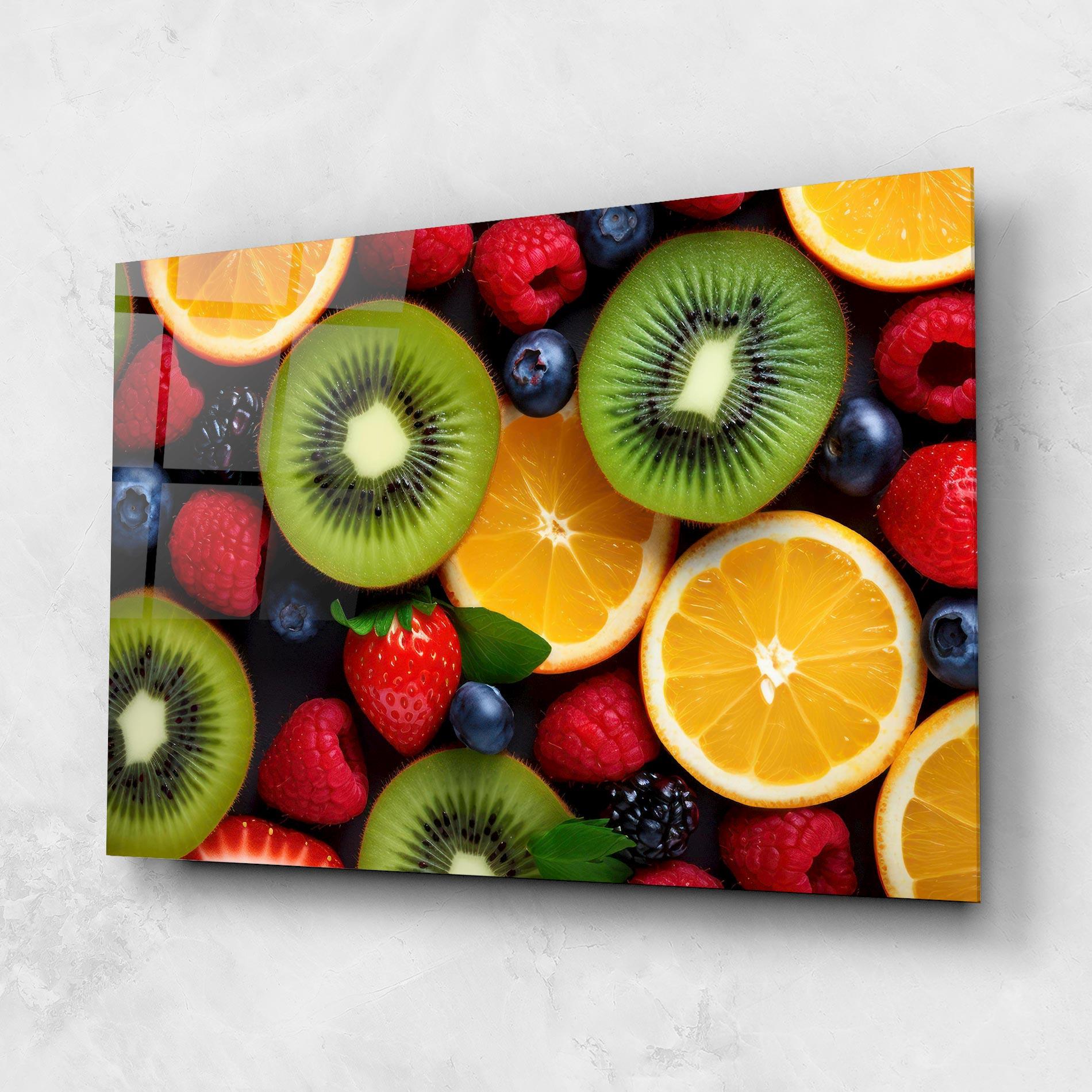 Стъклена картина Kiwi Fruit Mix mockup 1