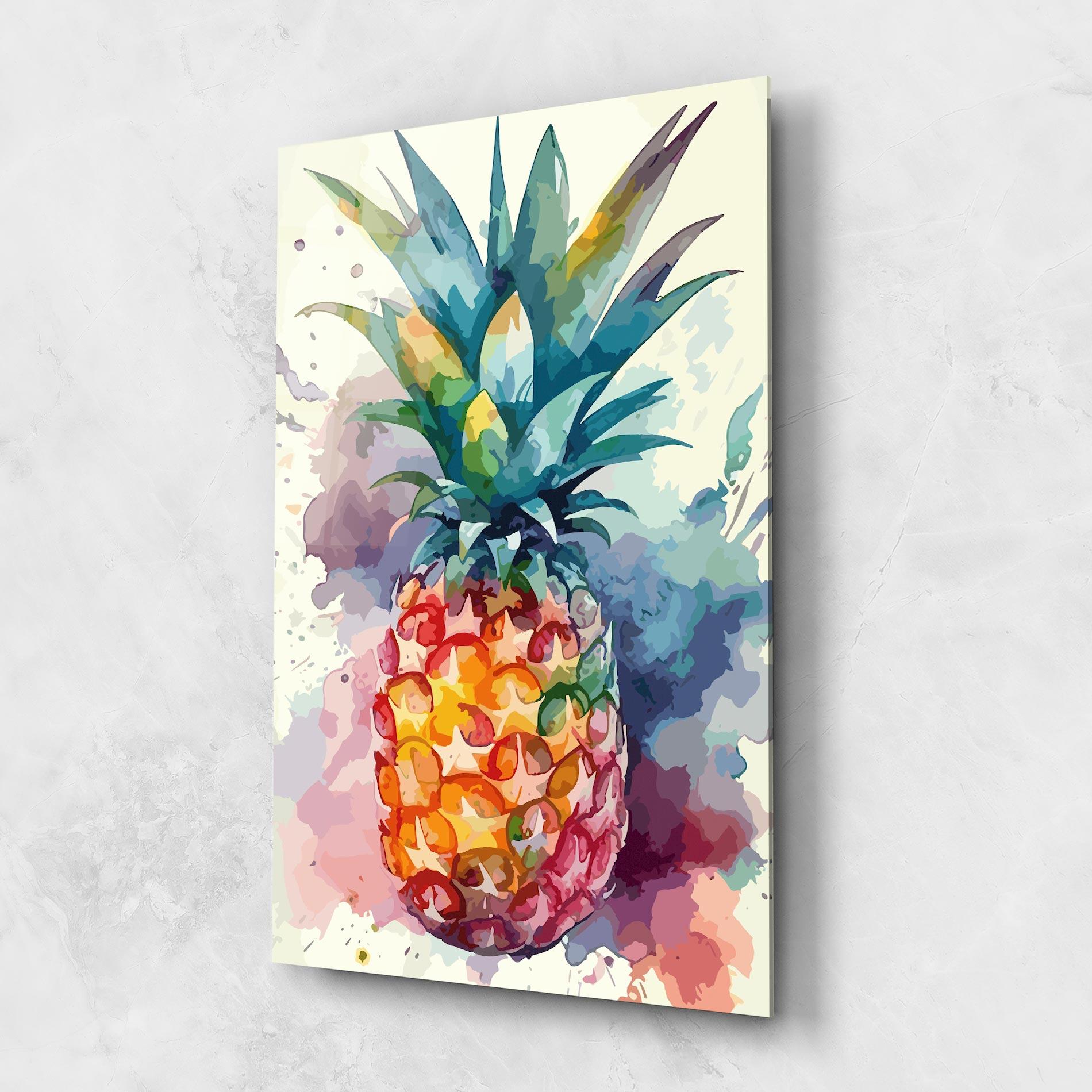 Стъклена картина Colorful Pineapple mockup 1