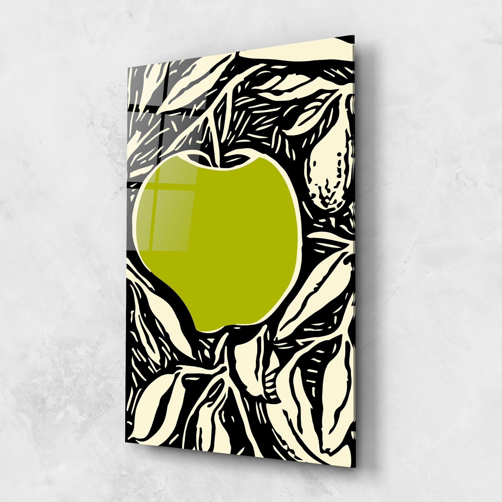 Стъклена картина Green Apple mockup 1