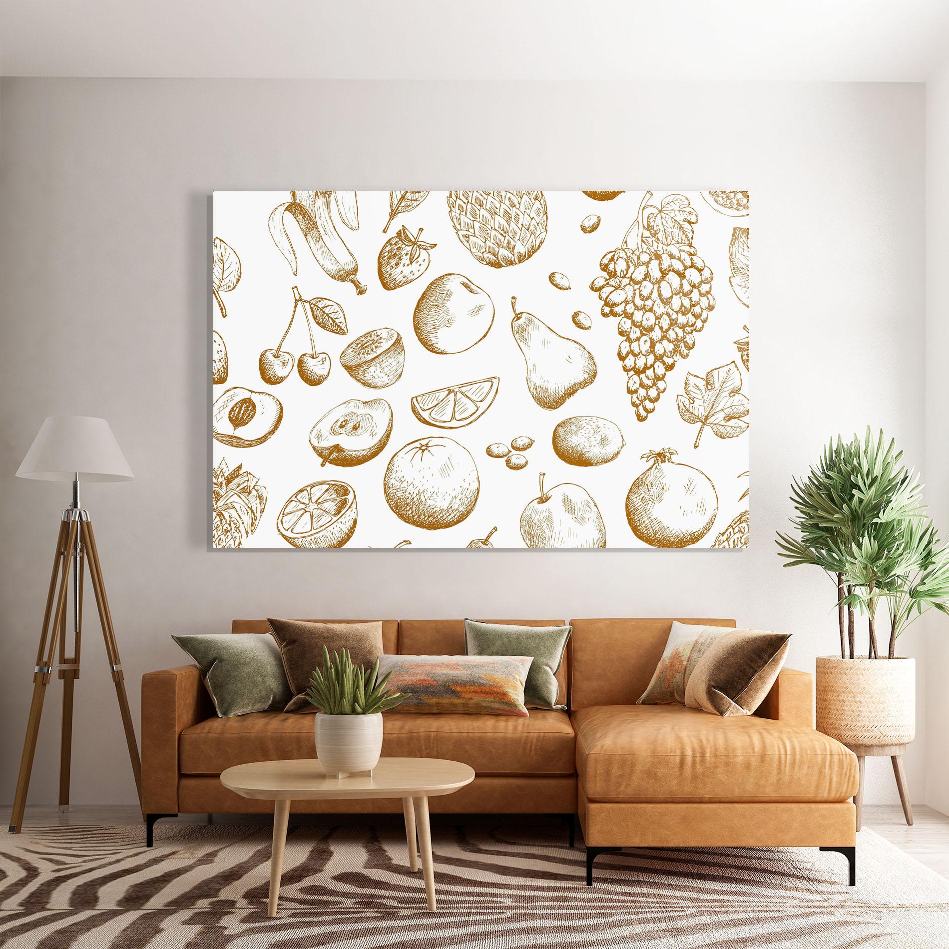 Стъклена картина Floating Fruits mockup 7