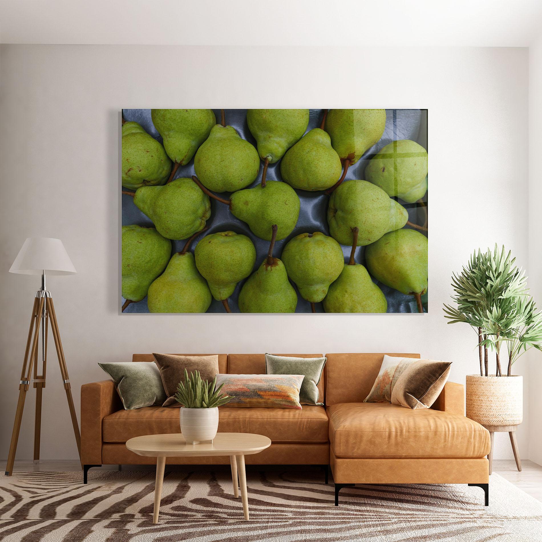 Стъклена картина Green Pear mockup 7