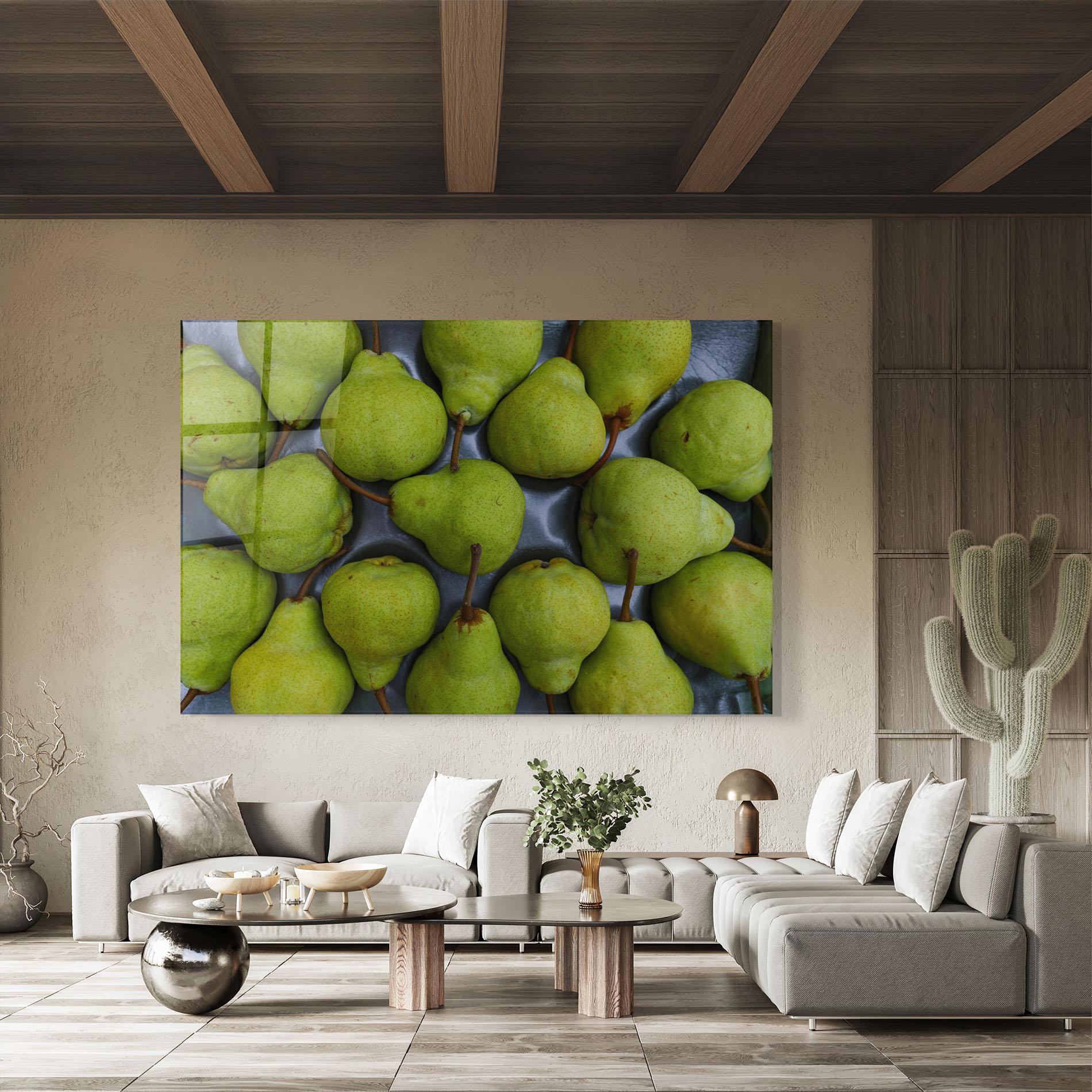 Стъклена картина Green Pear mockup 8