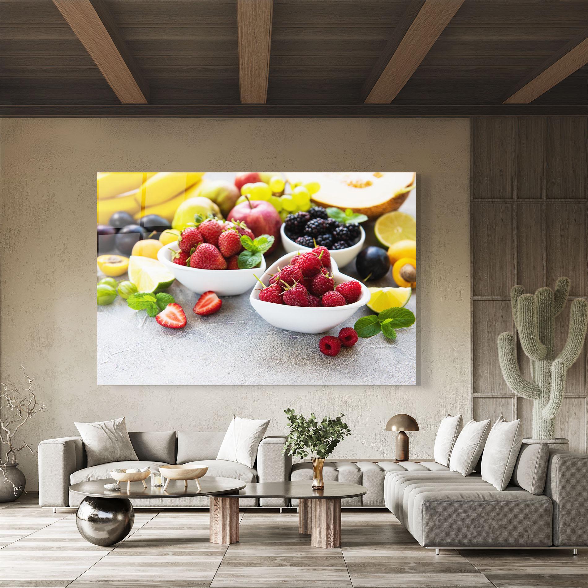 Стъклена картина Heart Fresh Fruits mockup 8