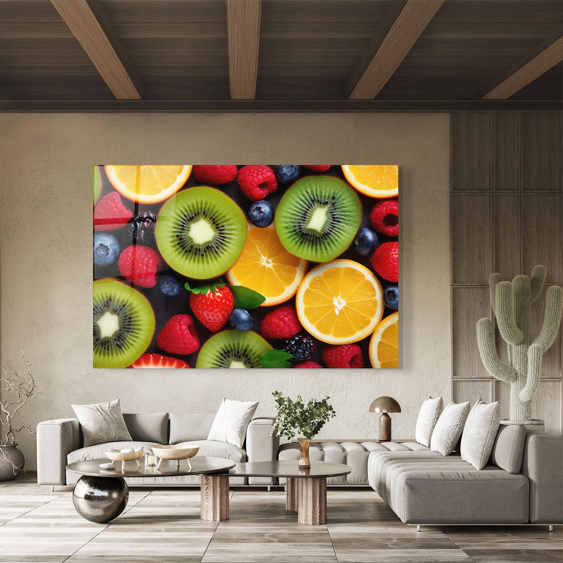 Стъклена картина Kiwi Fruit Mix mockup 8