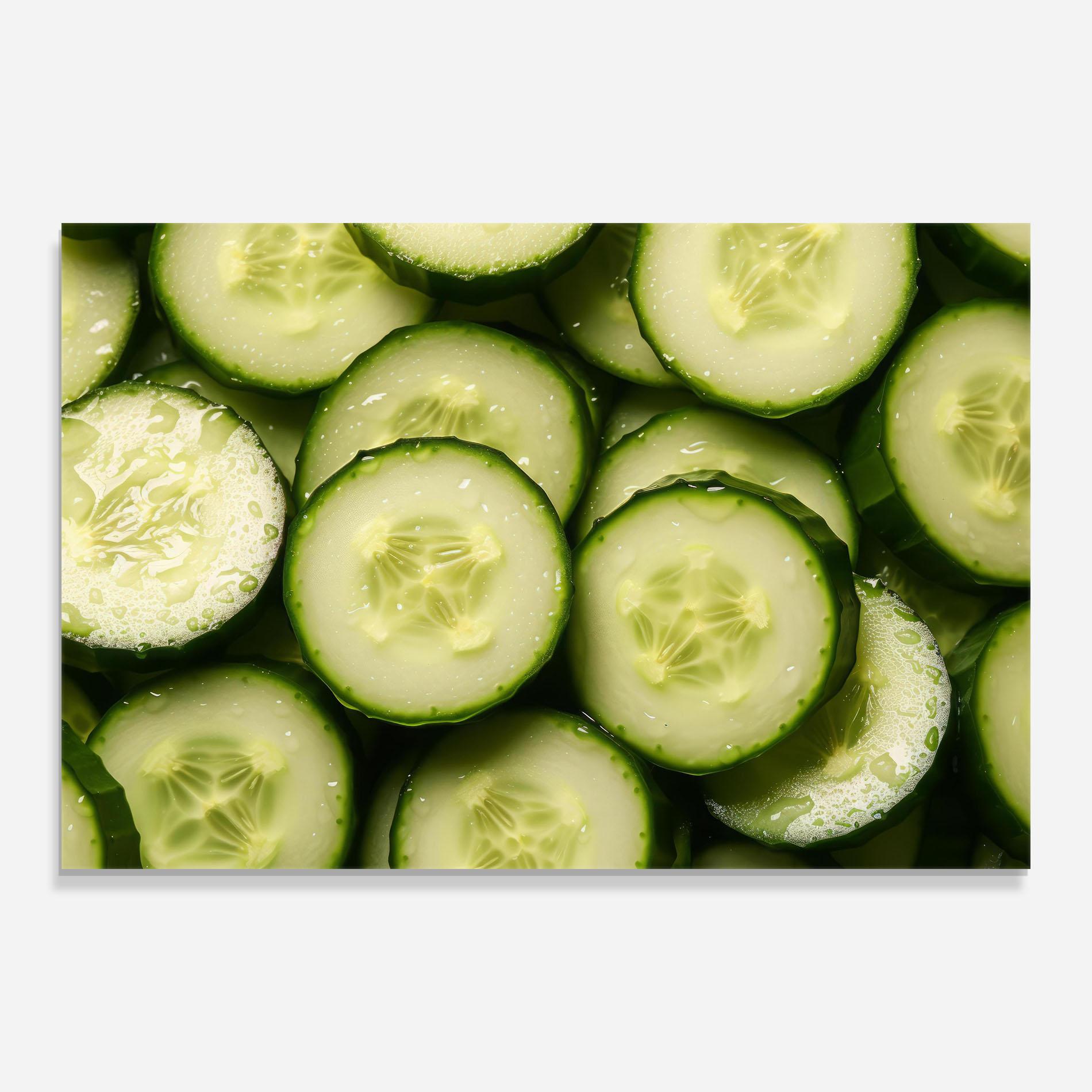 Стъклена картина Fresh Cucumber mockup 0
