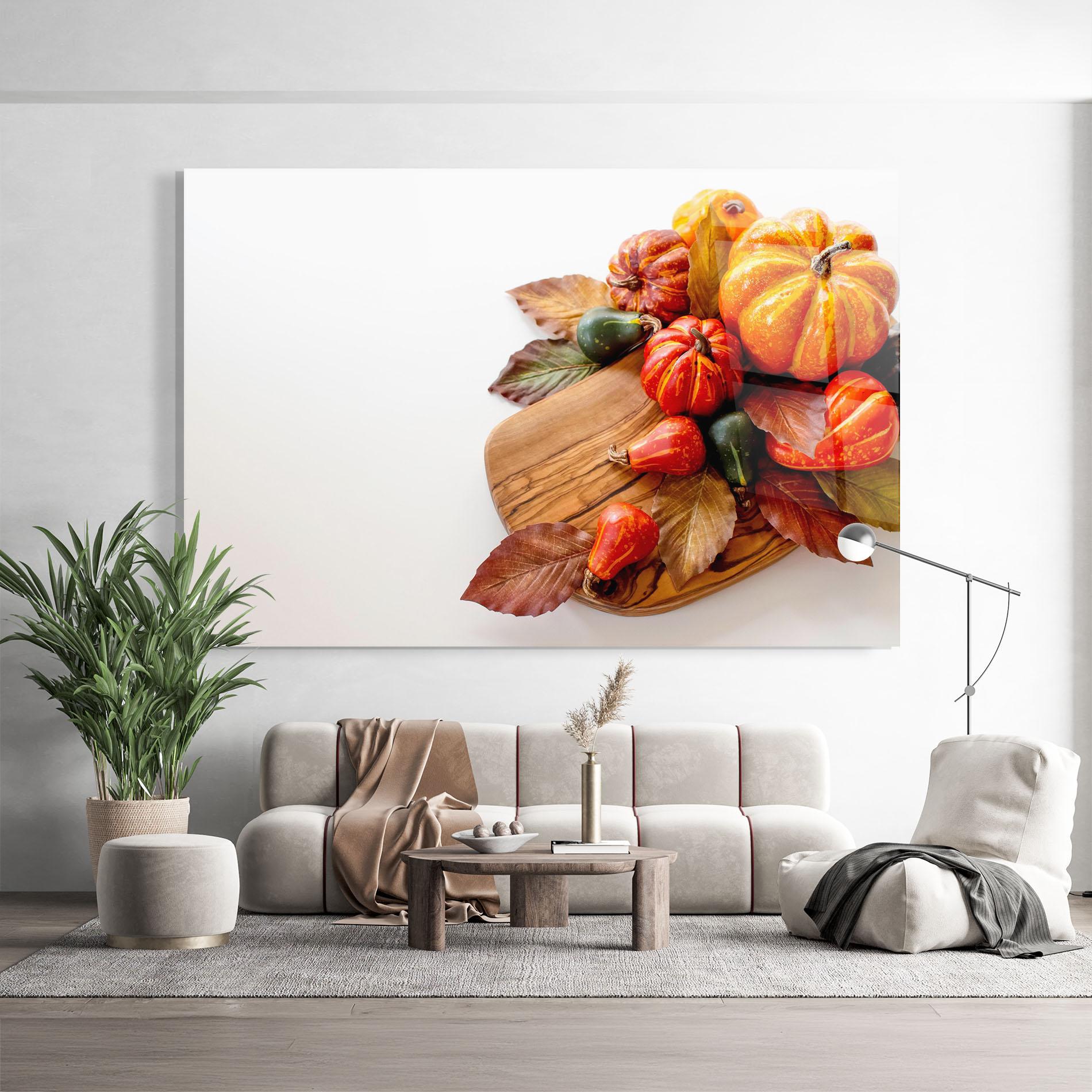 Стъклена картина Autumn Pumpkins mockup 9