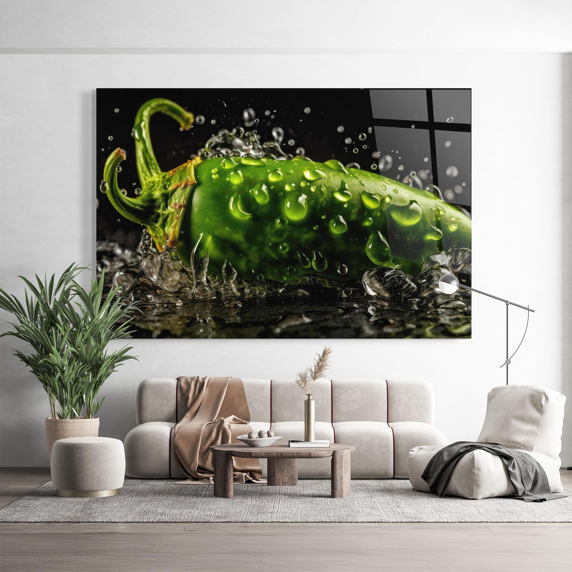 Стъклена картина Chili Splash mockup 9