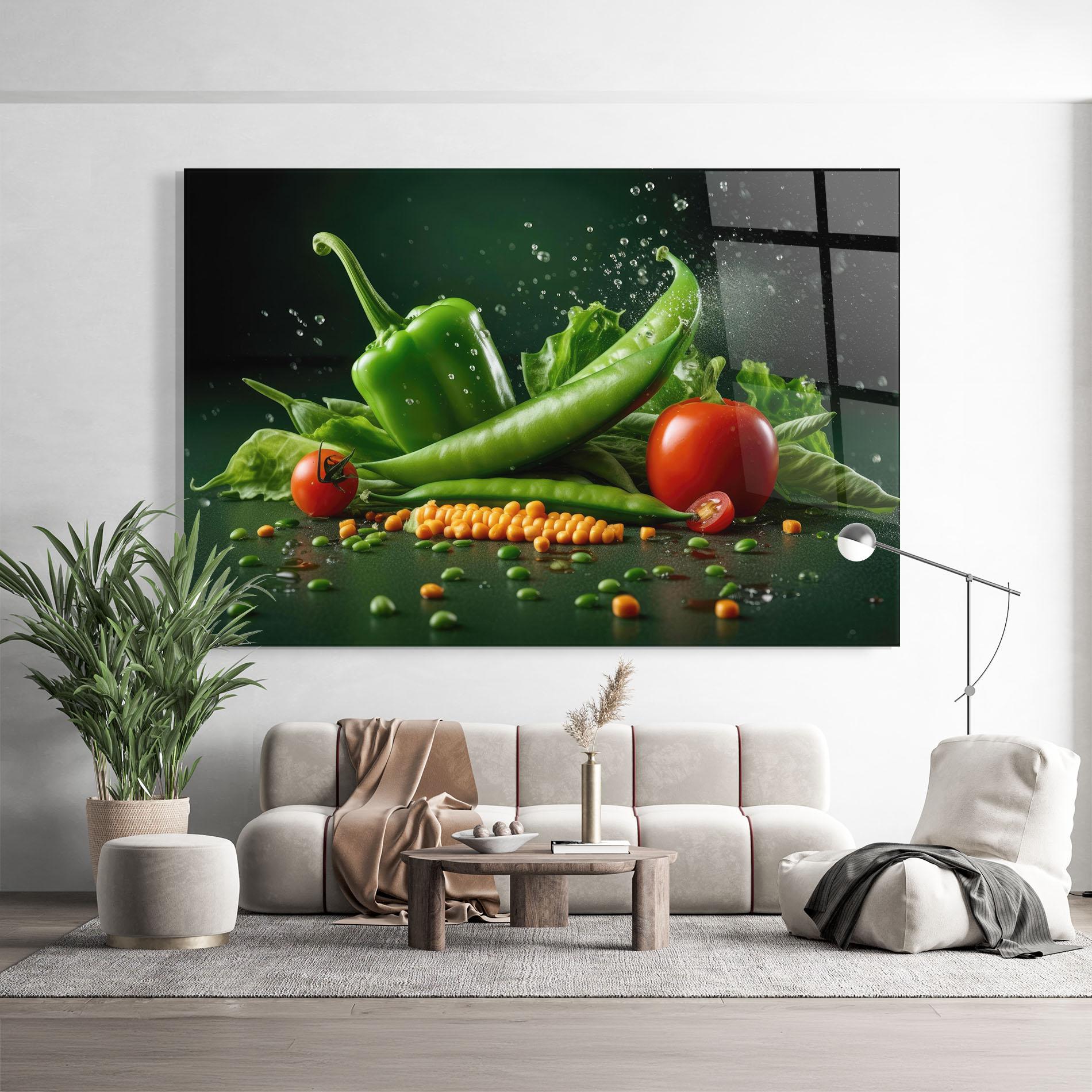 Стъклена картина Fresh Vegetables mockup 9