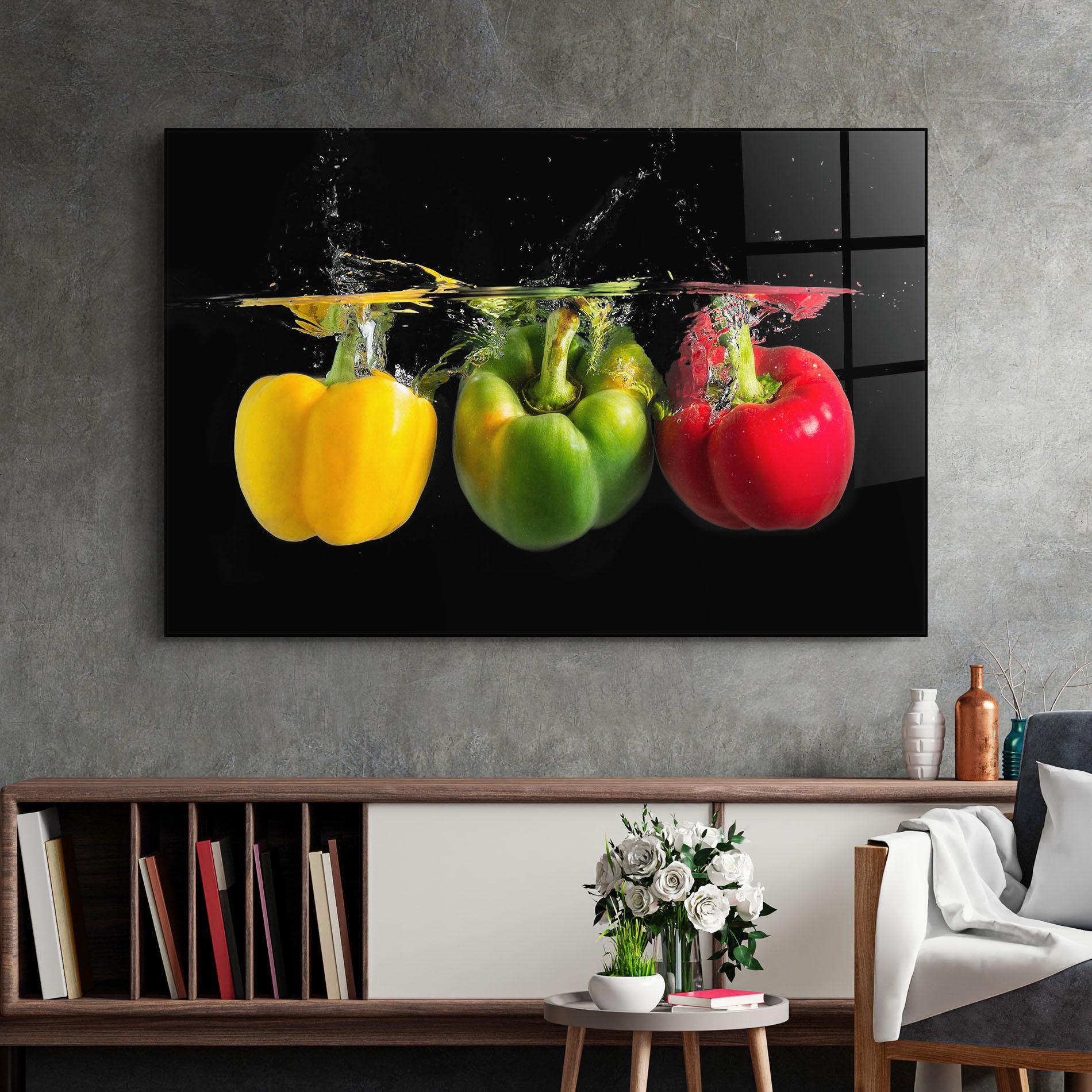 Стъклена картина Bellpepper Nice Splash mockup 2