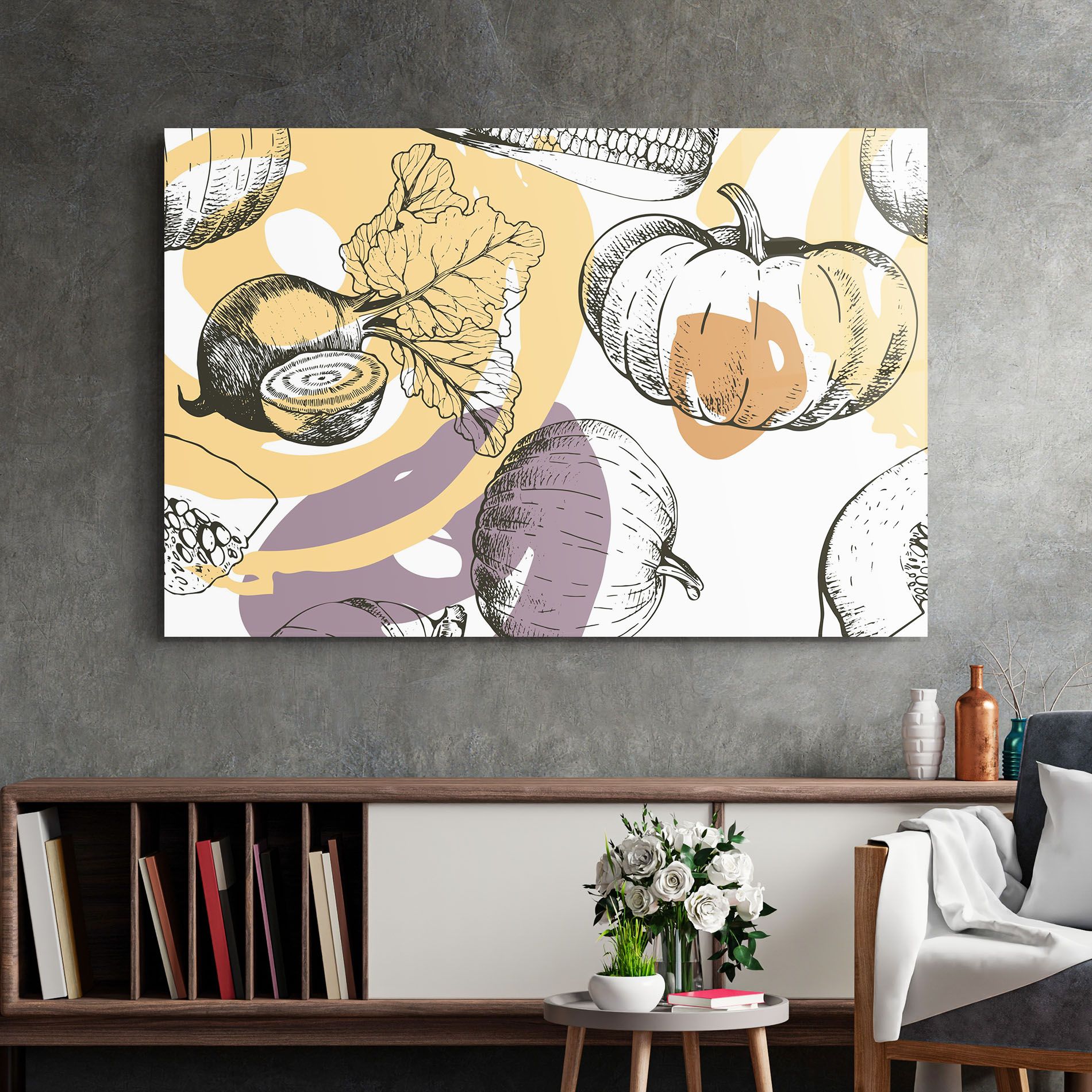 Cream Vegetables Art mockup 2