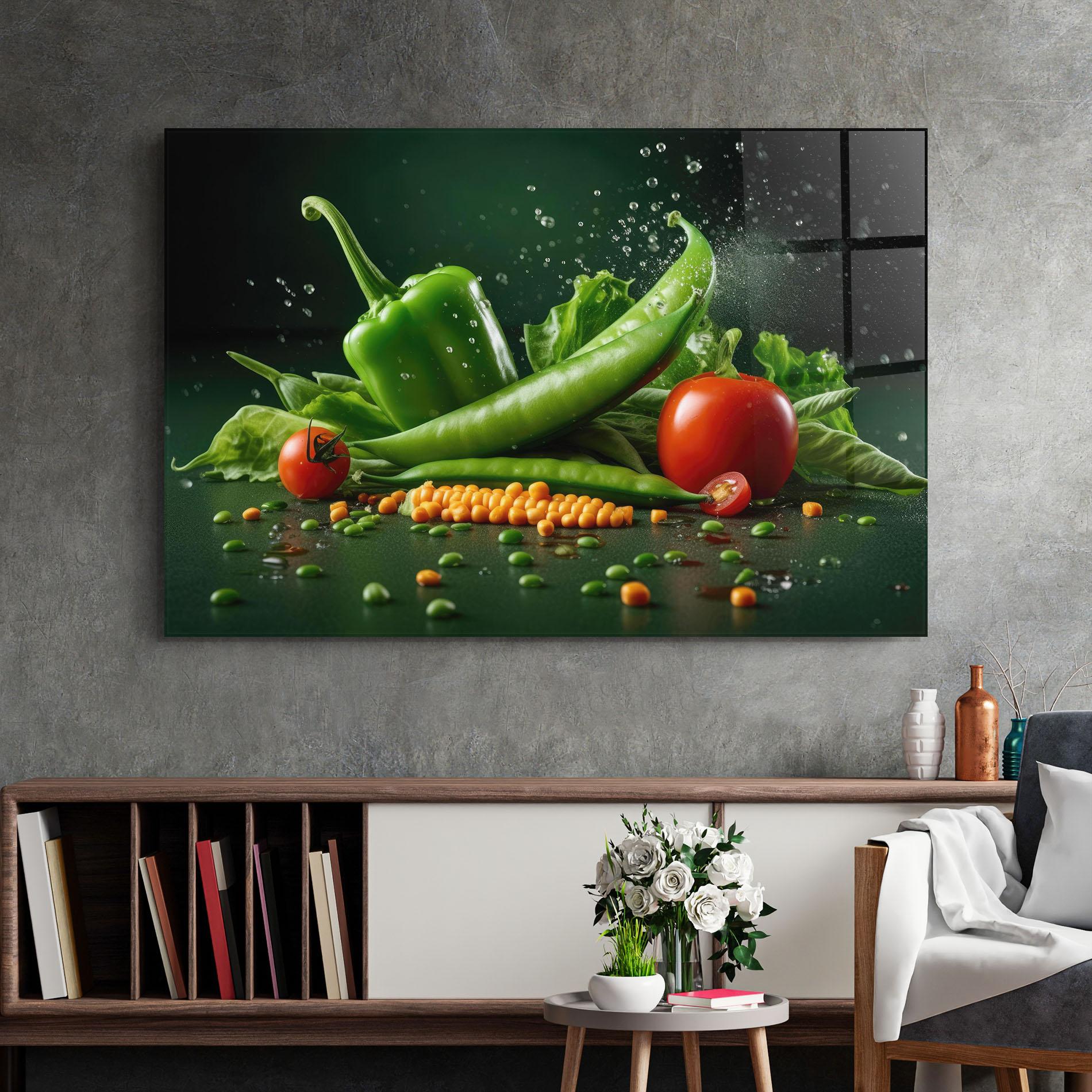 Стъклена картина Fresh Vegetables mockup 2