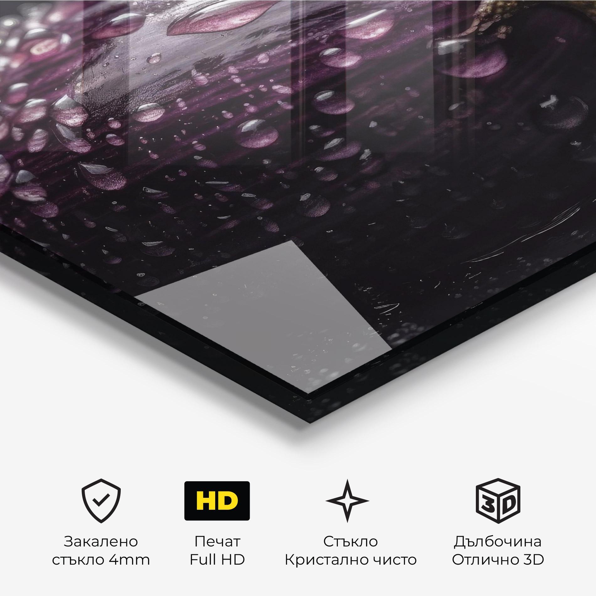 Стъклена картина Eggplant Splash mockup 3