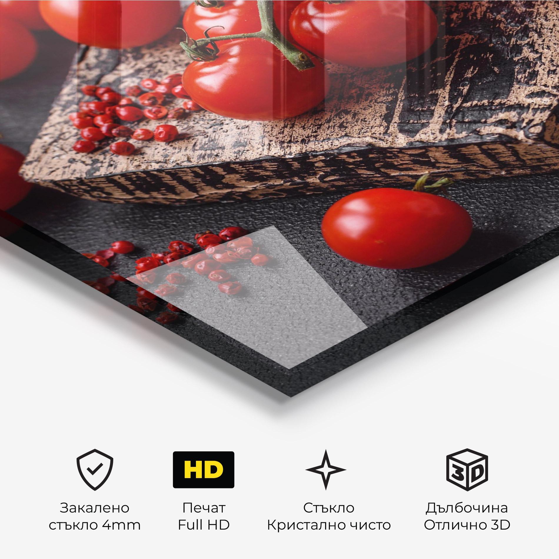 Стъклена картина Fresh Cherry Tomatoes mockup 3