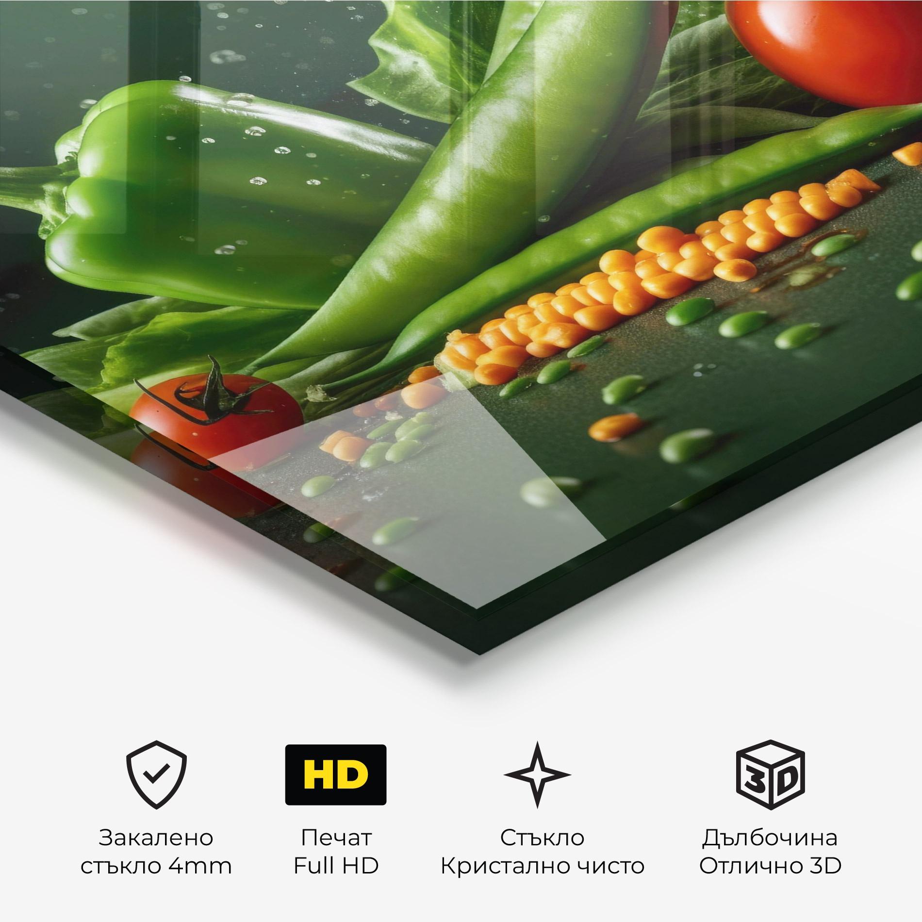 Стъклена картина Fresh Vegetables mockup 3